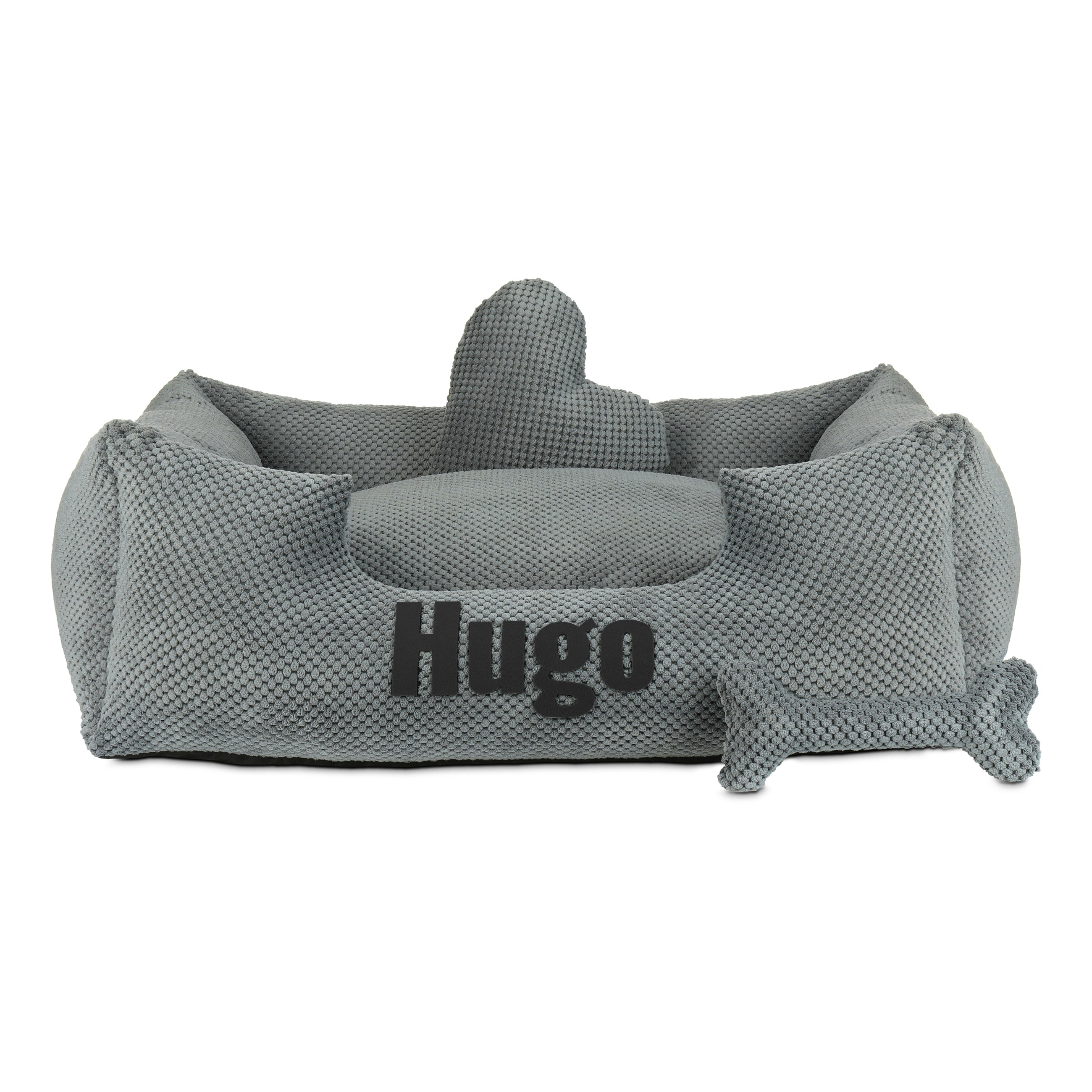 Platinum Grey - cama gris para perro con nombre