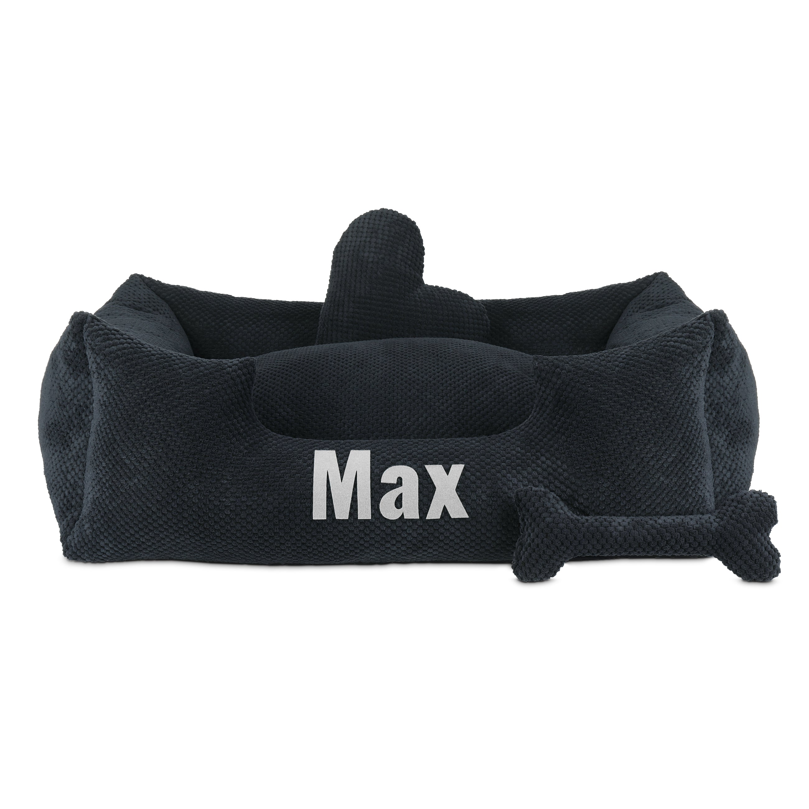 Platinum black - cama para perro negra con nombre