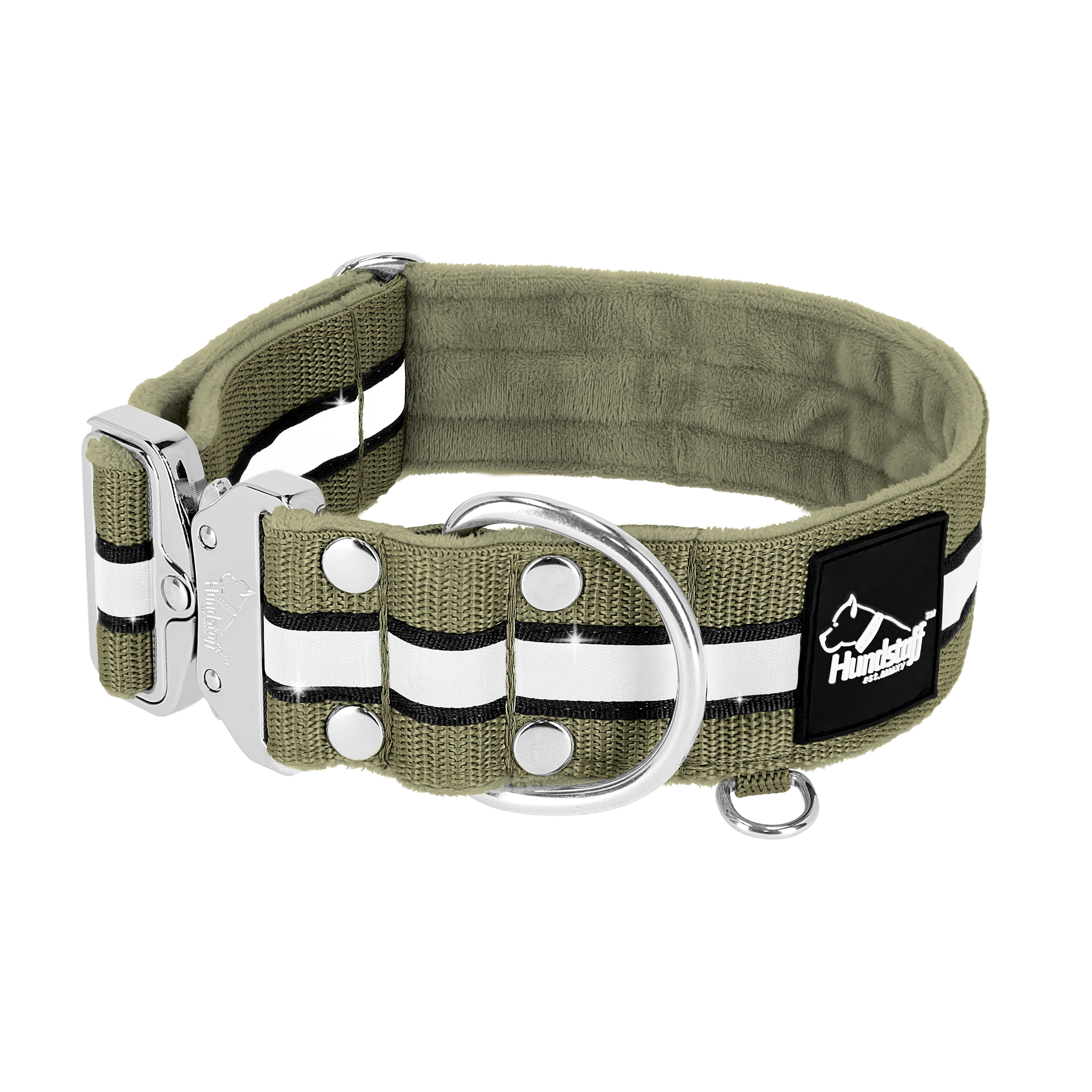 Extreme Silver Buckle Safe Khaki - Collarín reflejo de seguridad