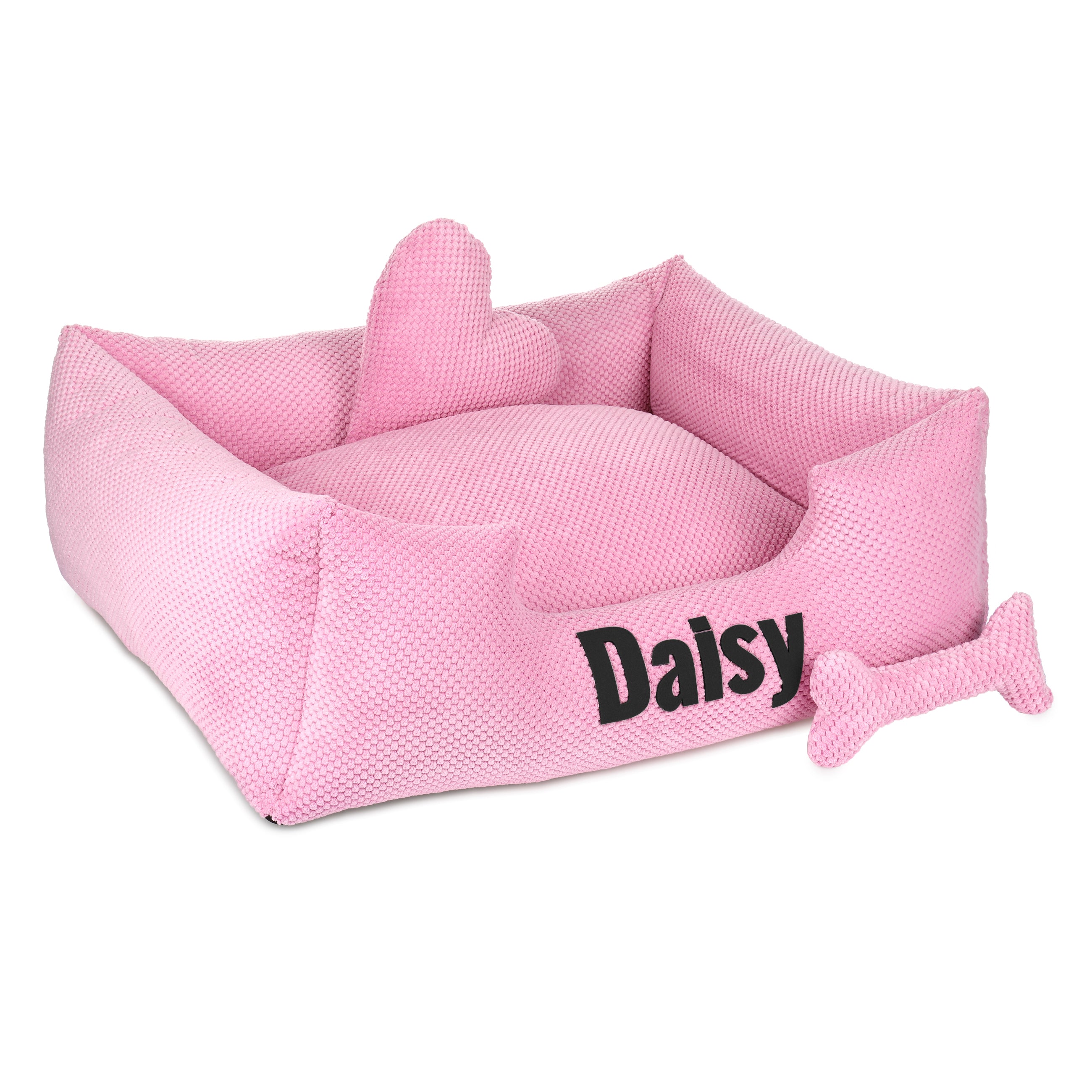 Platinum pink - cama rosa para perro con nombre