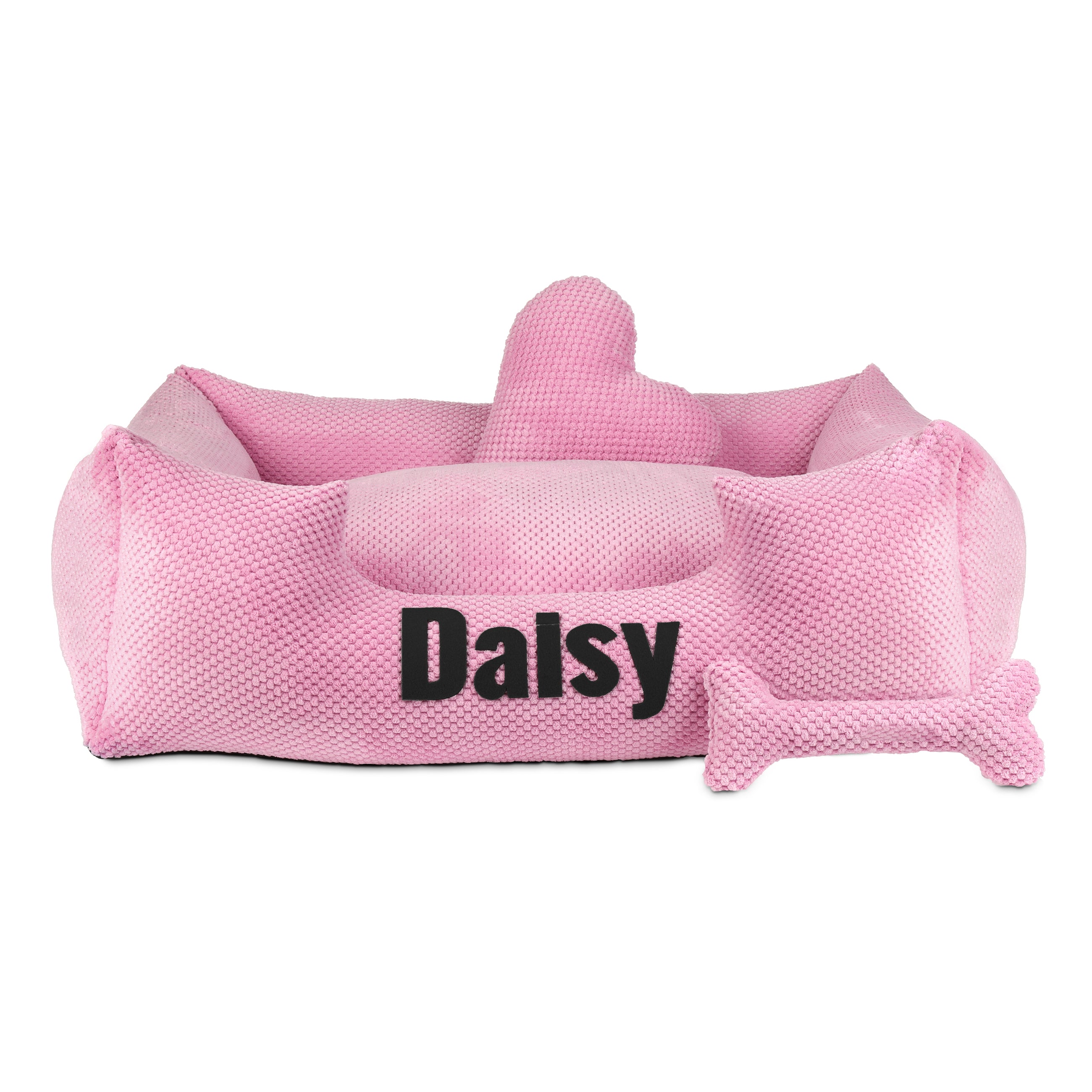 Platinum pink - cama rosa para perro con nombre