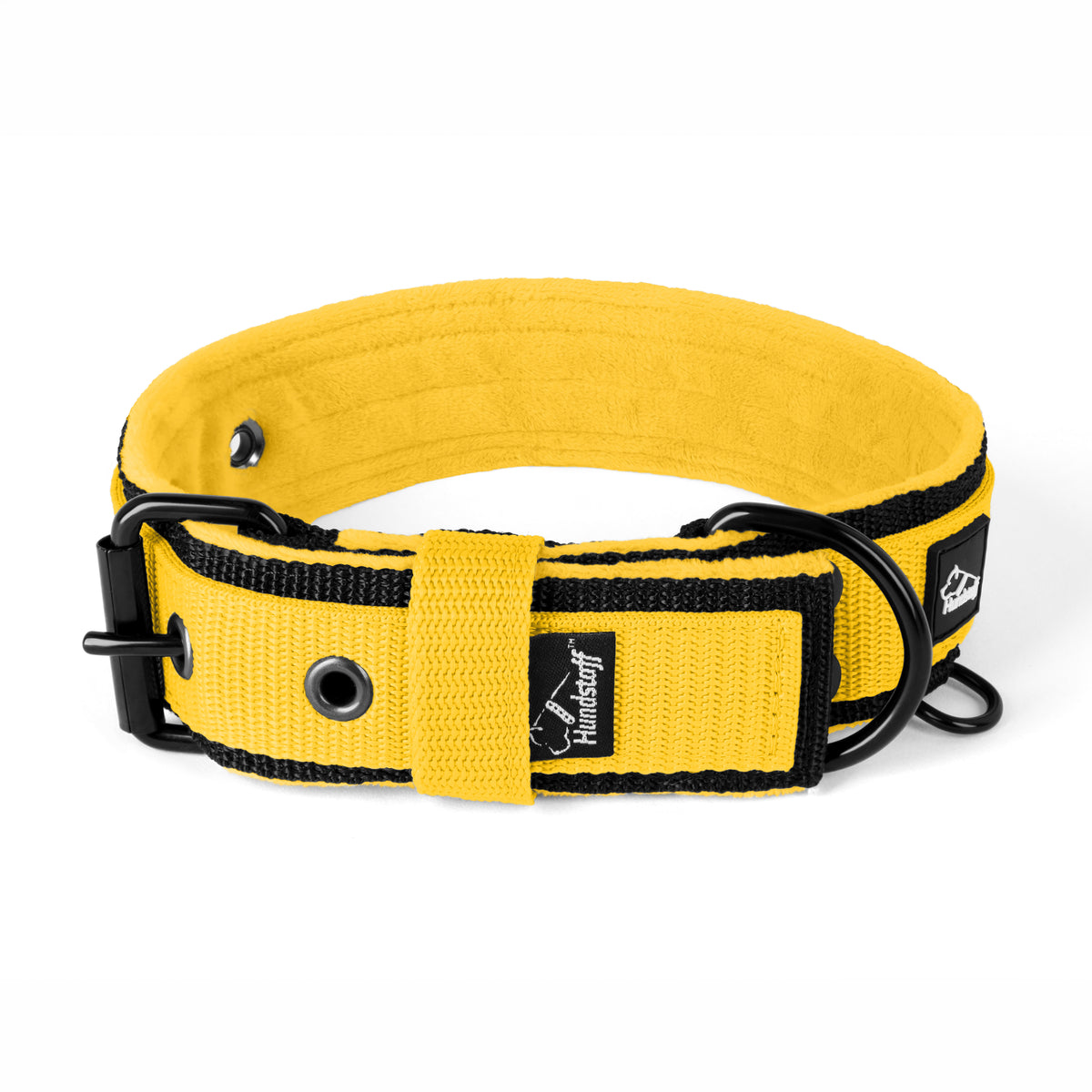 Active Komfort Black Edition Yellow - Collar ancho y resistente con hebilla