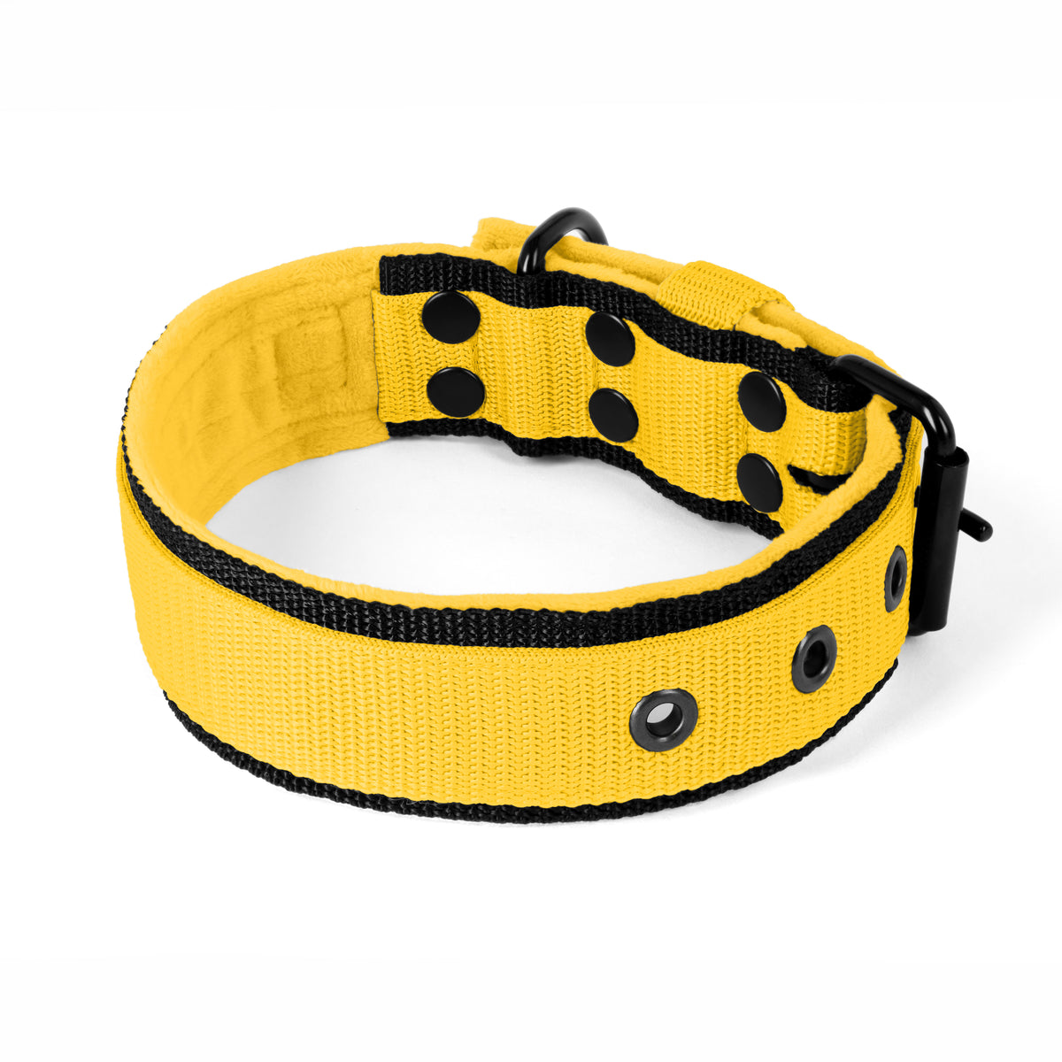 Active Komfort Black Edition Yellow - Collar ancho y resistente con hebilla