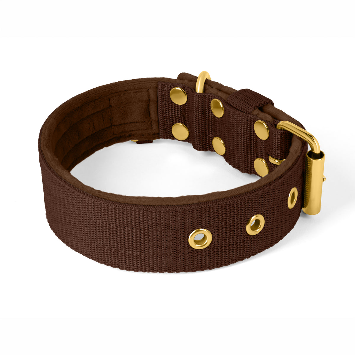 Active Golden Dark Brown - Collar ancho y resistente con hebilla