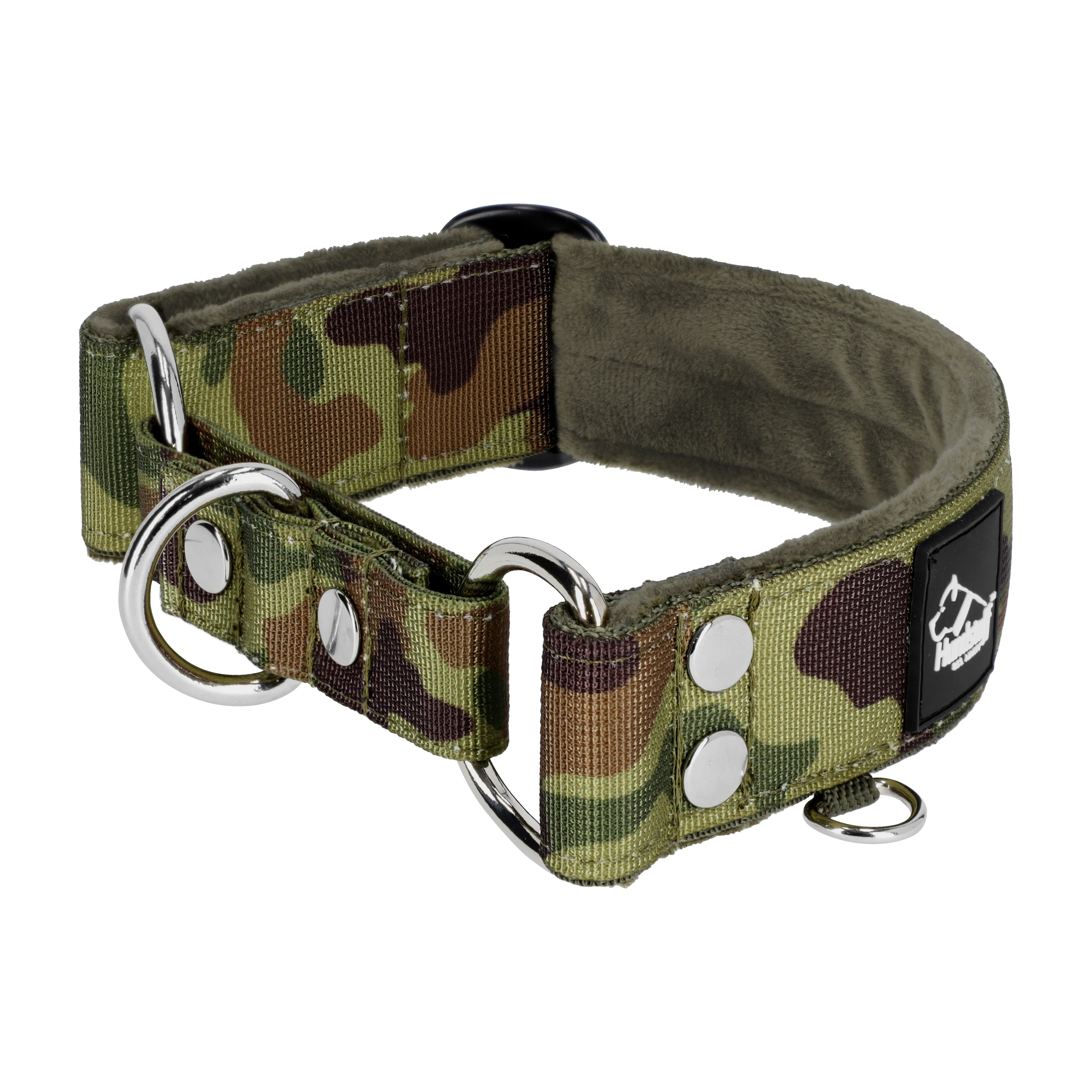 Martingale Camo Verde- Collar de perro ancho forrado medio planchable