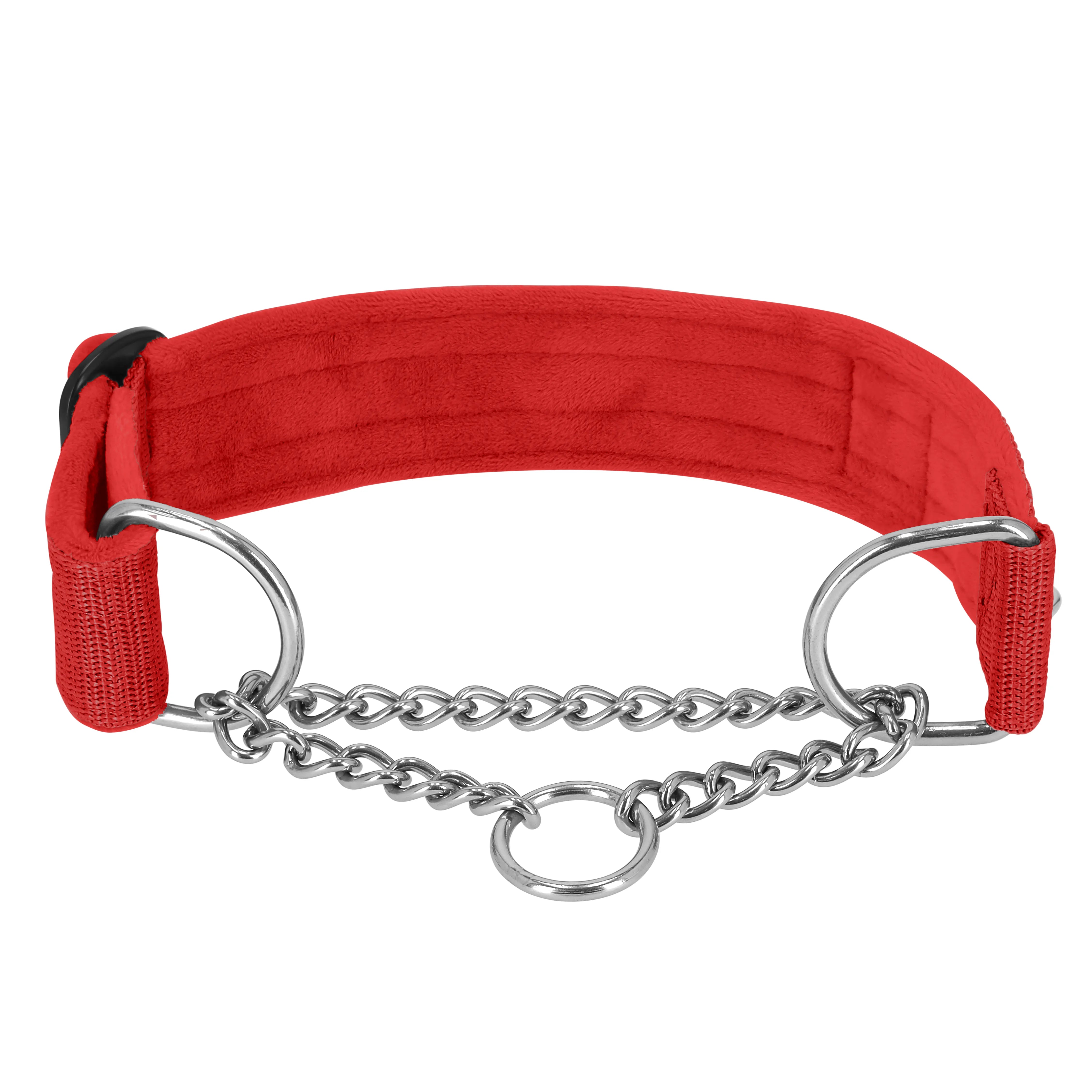 Martingale Chain Set Red - Collar de semi-ahogo y correa
