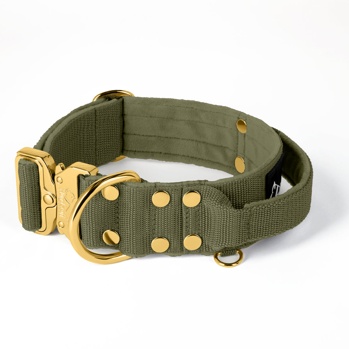 Extreme Gold Buckle Khaki - Collar fuerte y seguro