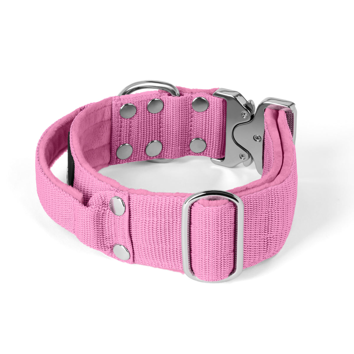 Extreme Silver Buckle Pink - Collar resistente y seguro