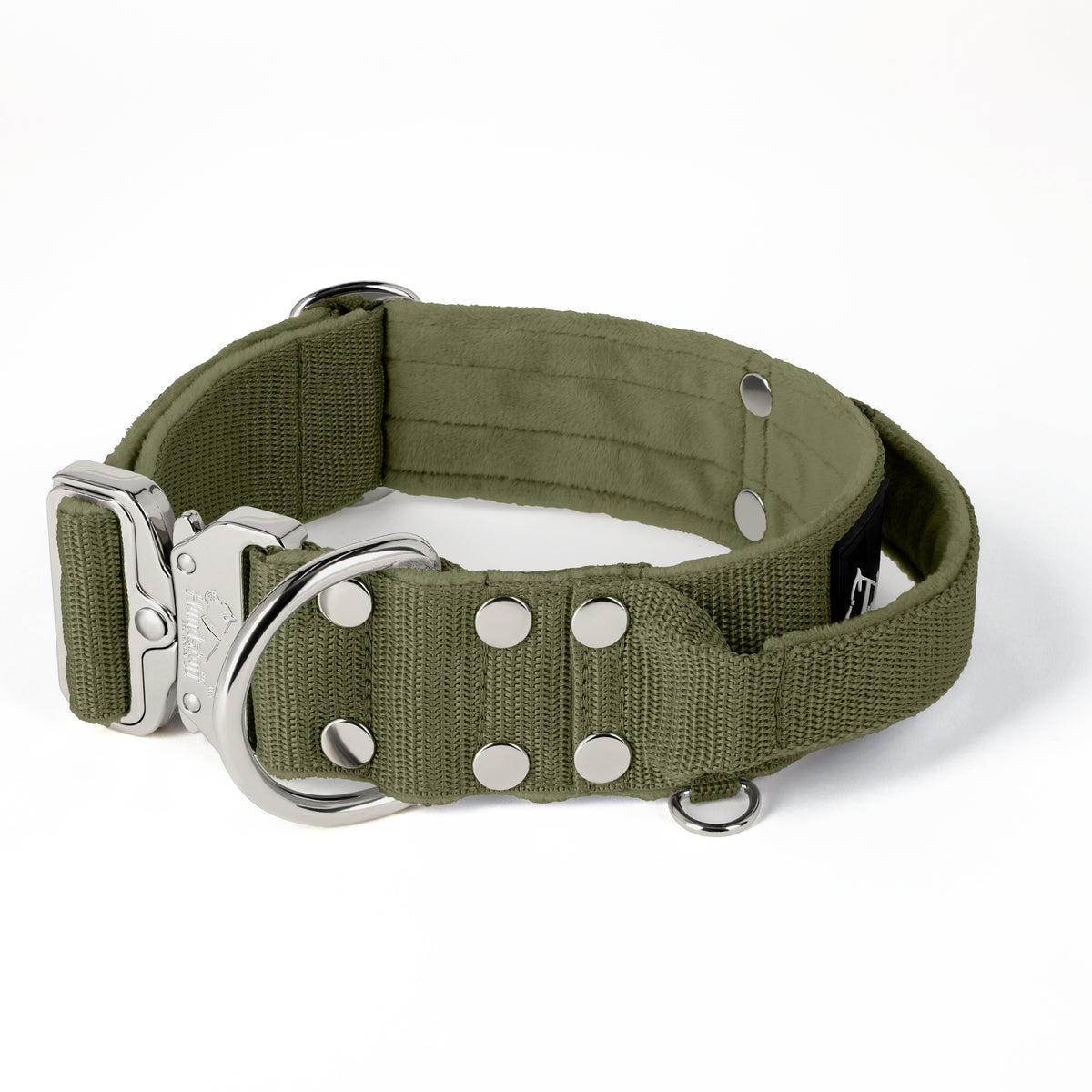 Extreme Silver Buckle Khaki - Collar resistente y seguro