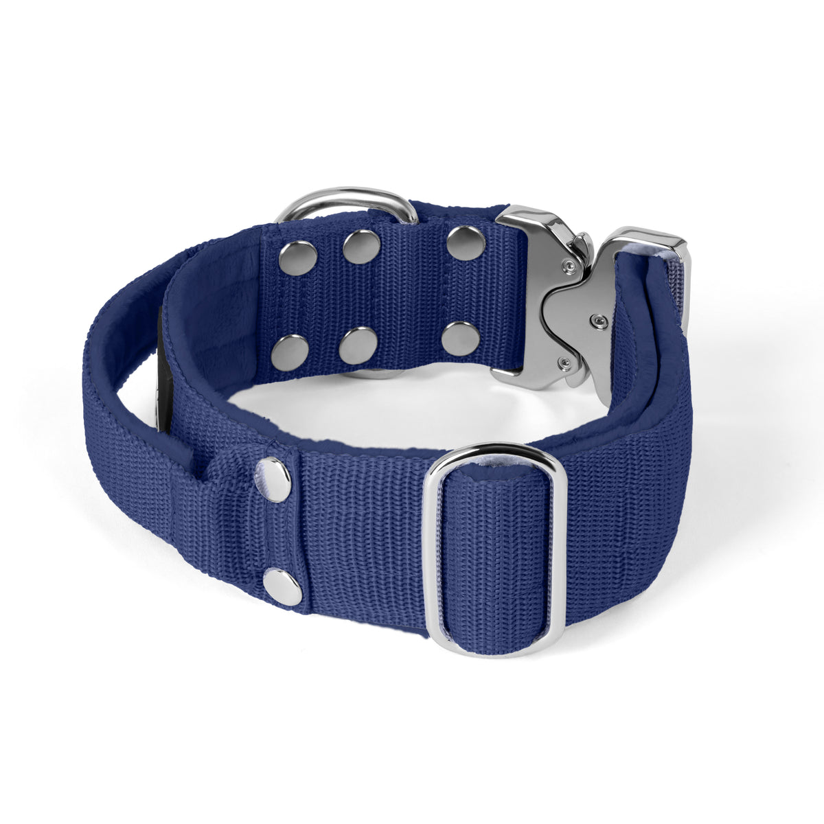 Extreme Silver Buckle Navy - Collar fuerte y seguro
