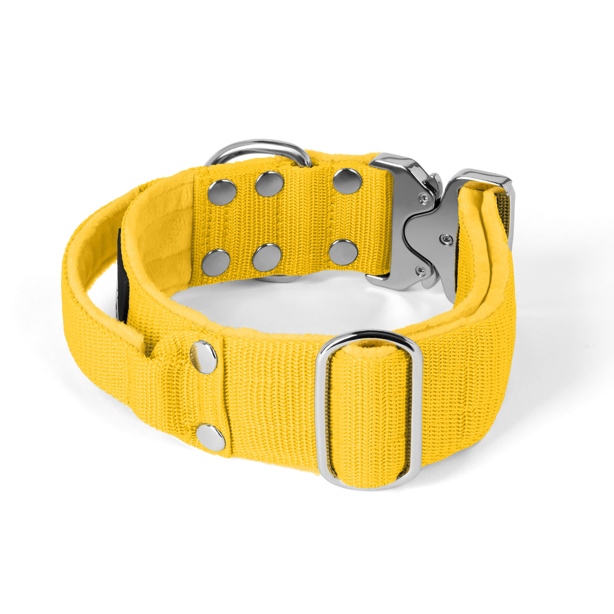 Extreme Silver Buckle Yellow - Collar resistente y seguro