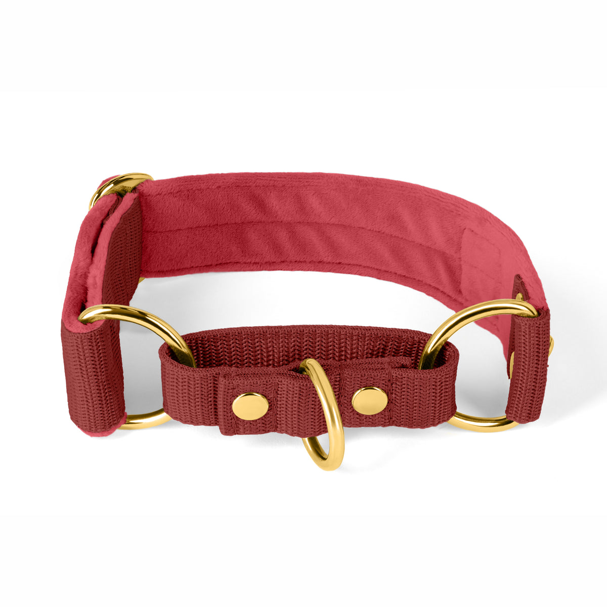 Martingala Golden Raspberry Red - Cuello doblado forrado medio planchado