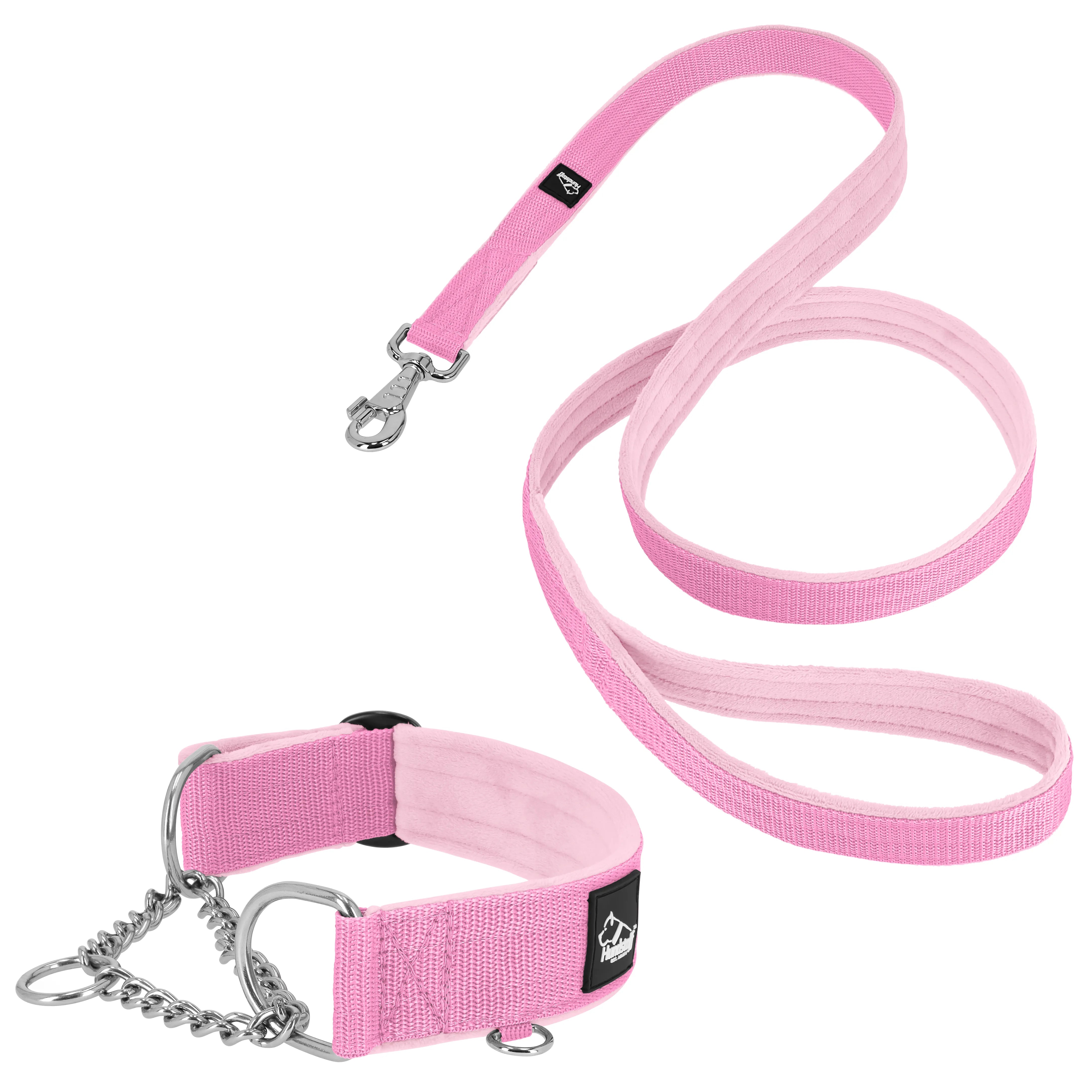 Martingale Chain Set Baby Pink - Collar de media correa y correa