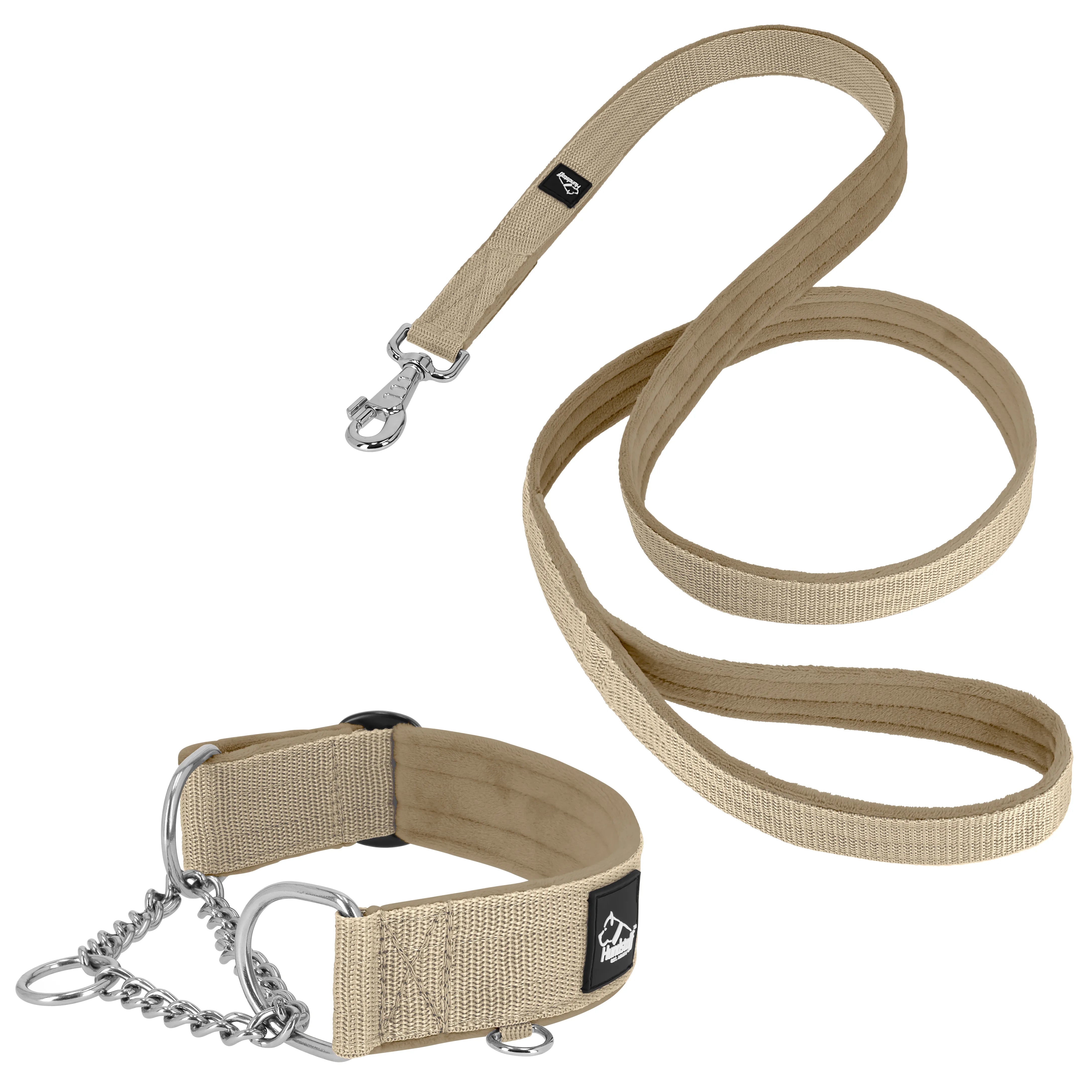 Martingale Chain Set Beige - Collar de media correa y correa