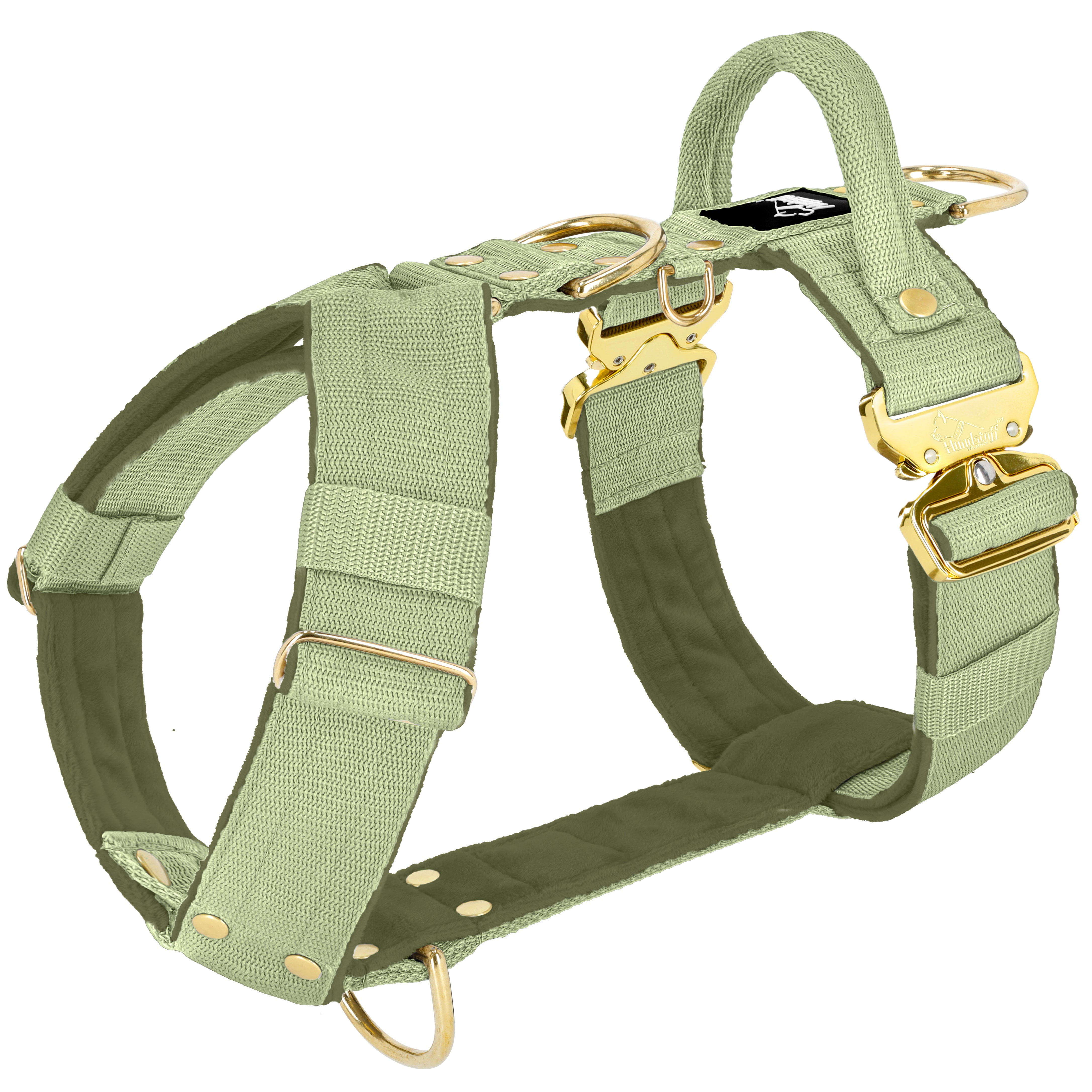 Easy Walk Extreme Gold Buckle Olive Green - Arnés con hebilla de cierre rápido