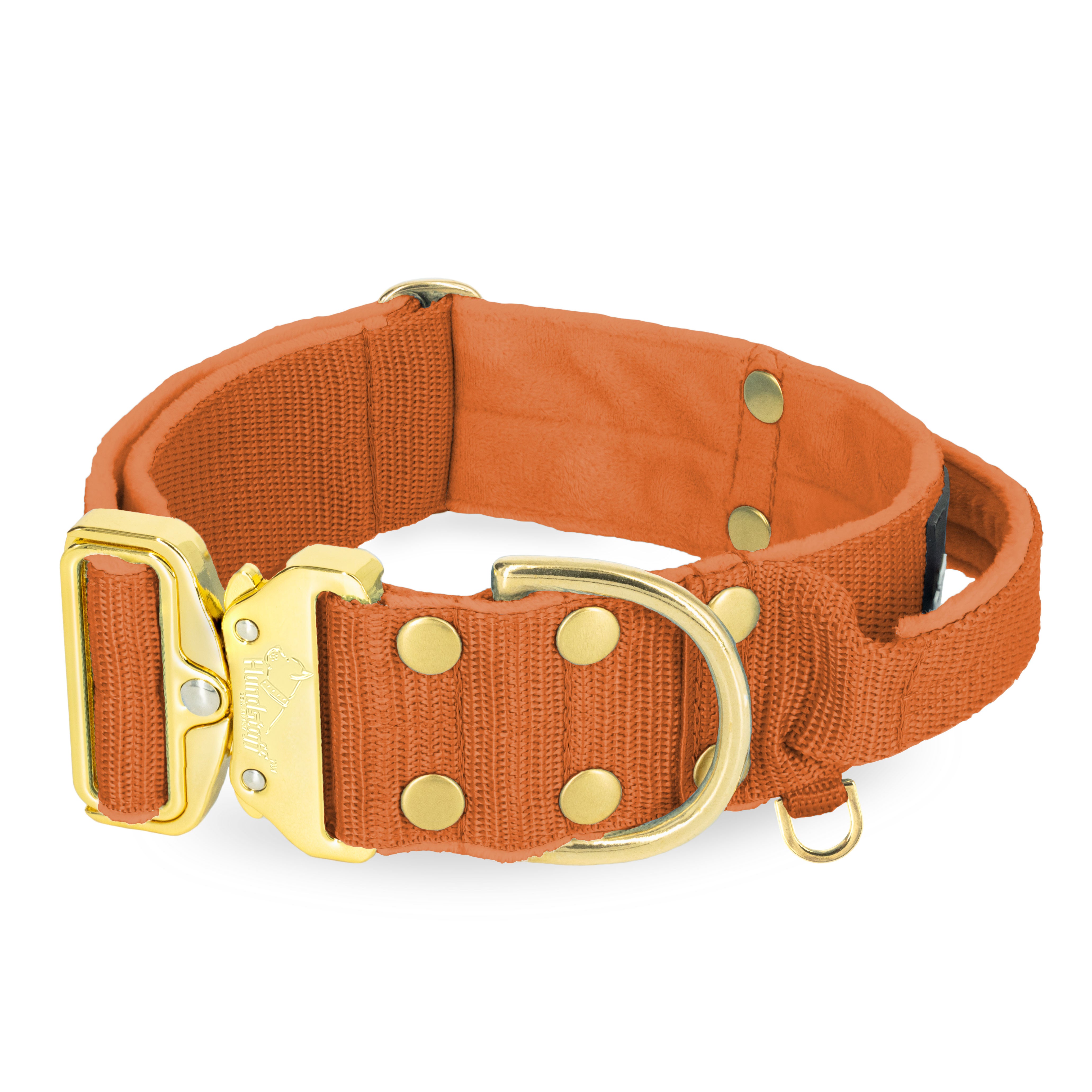 Extreme Gold Buckle Burned Orange - Collar fuerte y seguro