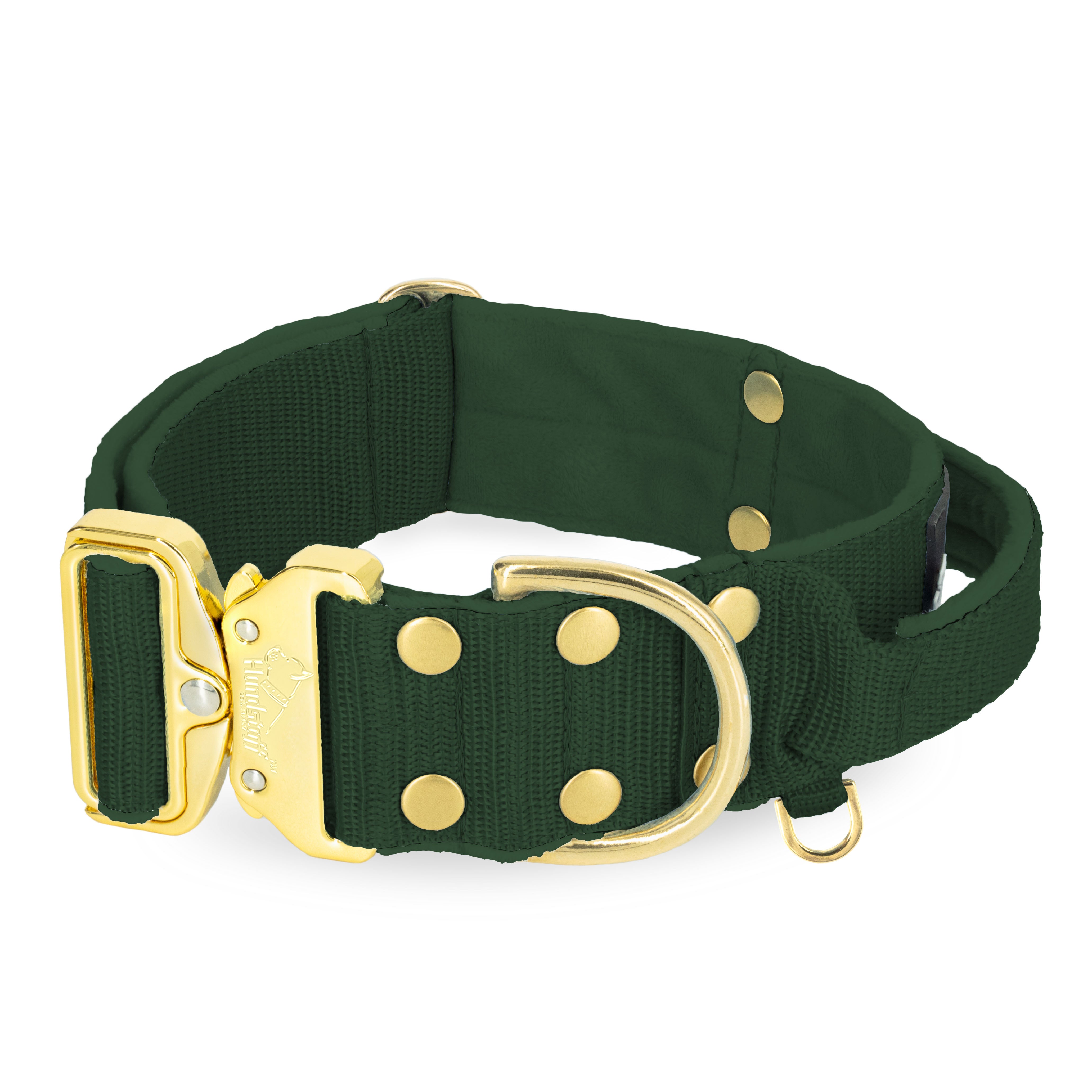 Extreme Gold Buckle Forest Green - Collar fuerte y seguro