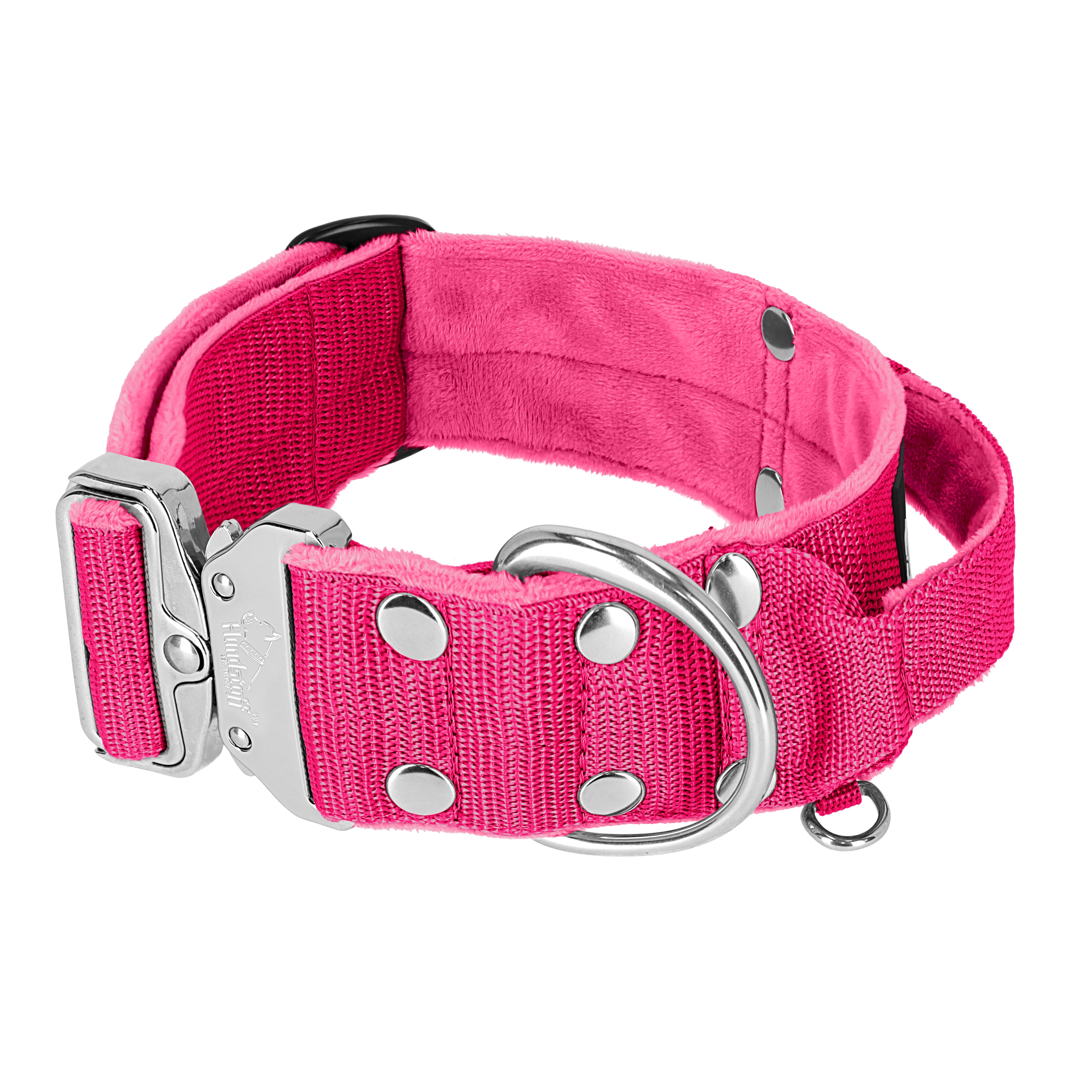 Extreme Silver Buckle Pink - Collar fuerte y seguro