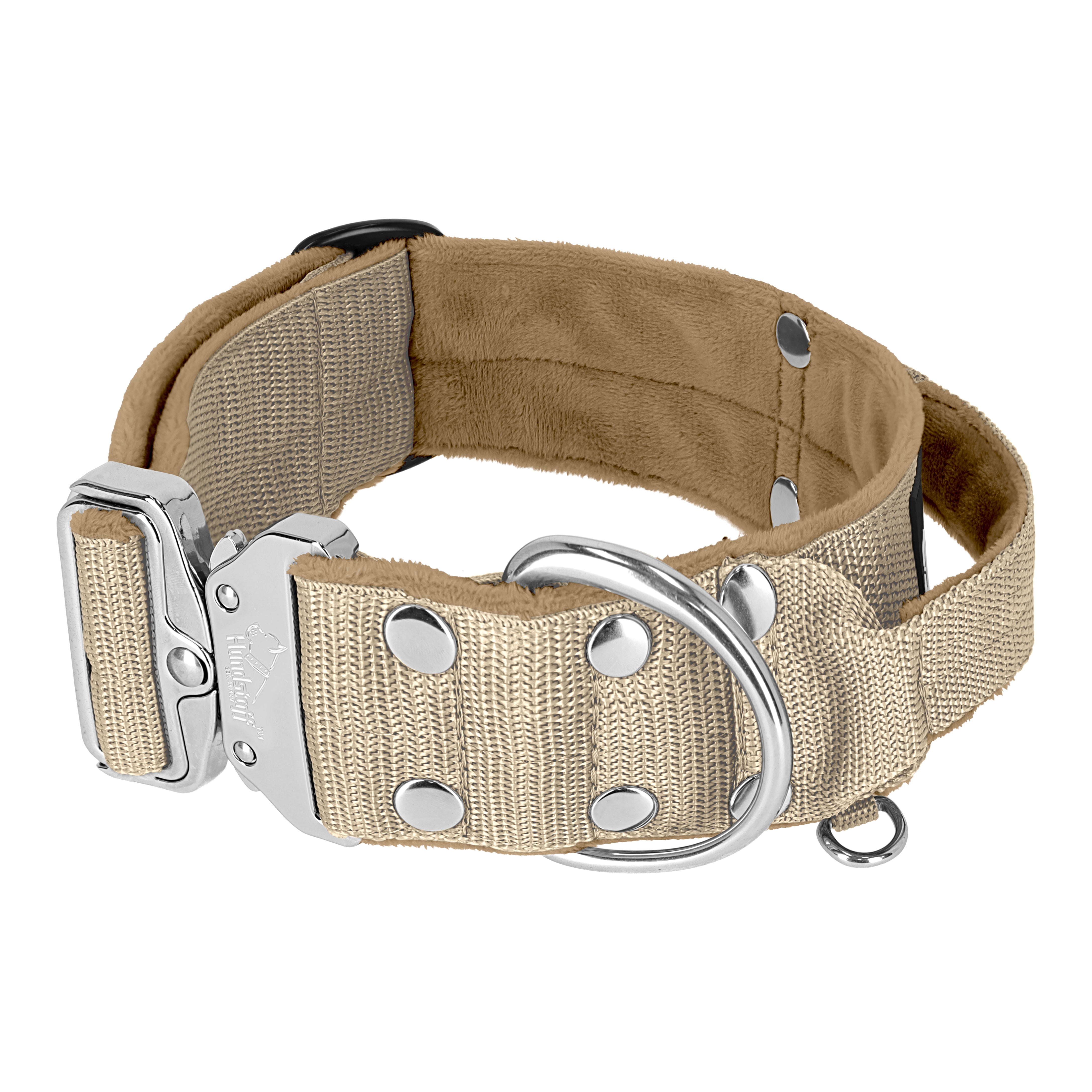 Extreme Silver Buckle Beige - Collar fuerte y seguro