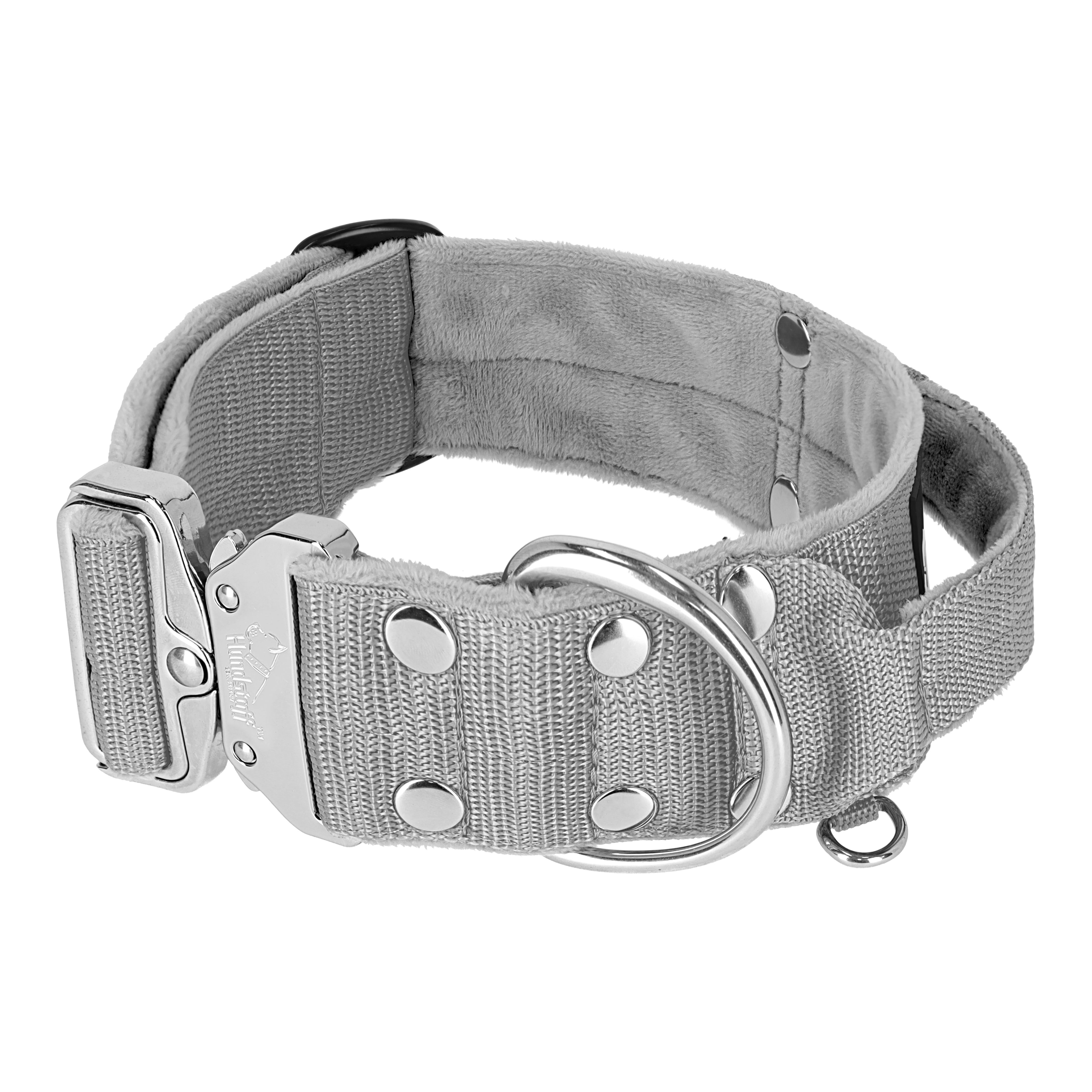 Extreme Silver Buckle Grey - Collar fuerte y seguro