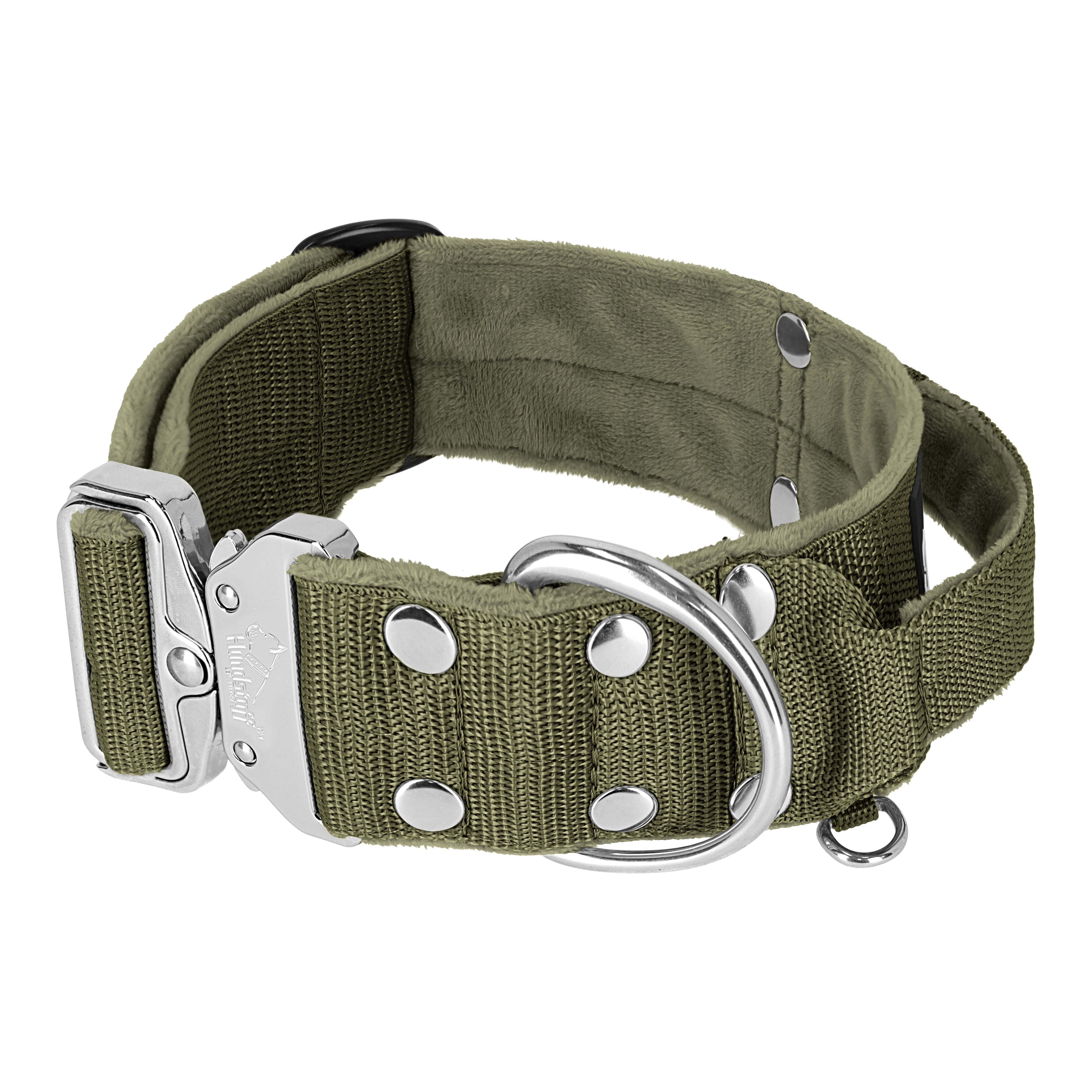 Extreme Silver Buckle Khaki - Collar fuerte y seguro