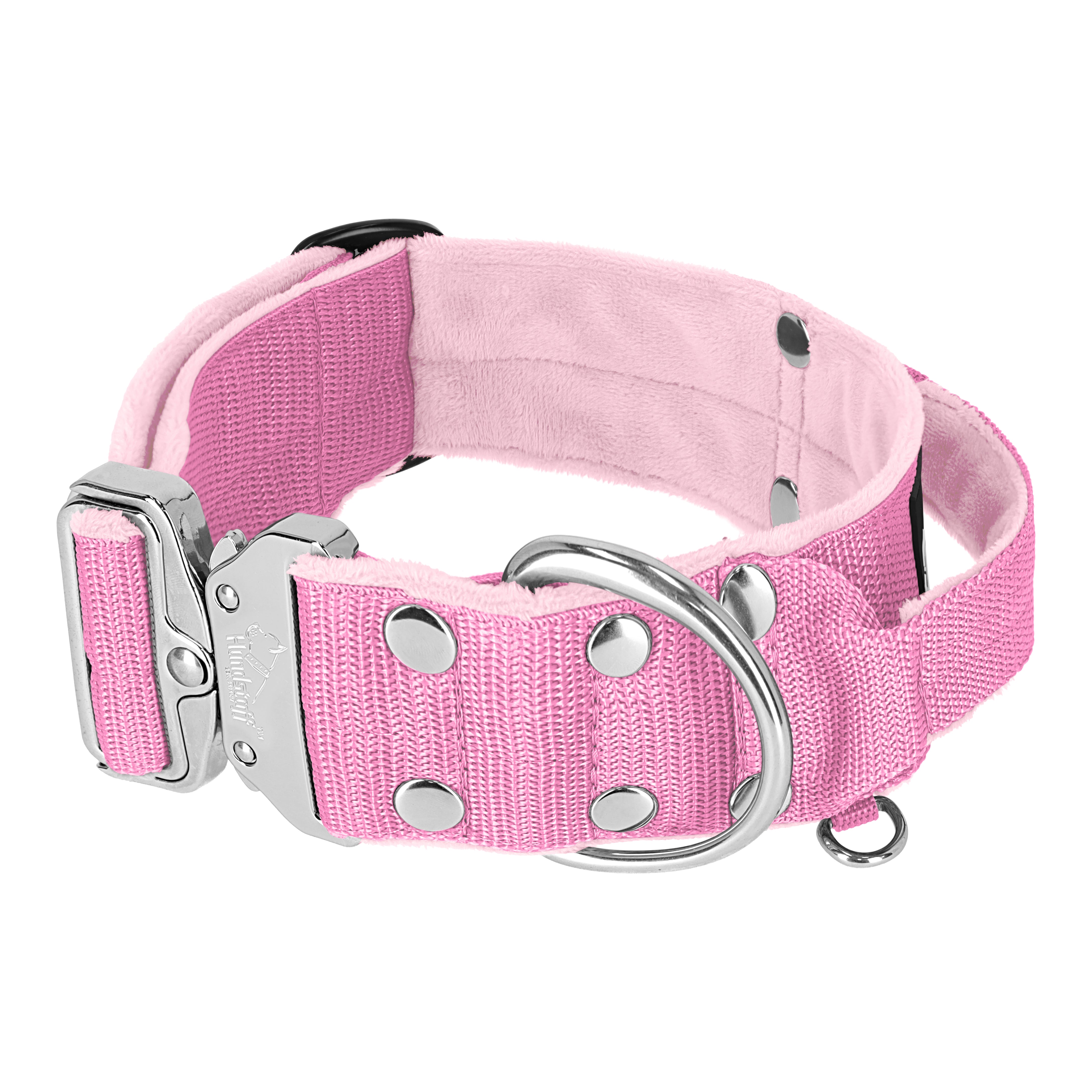 Extreme Silver Buckle Baby Pink - Collar fuerte y seguro