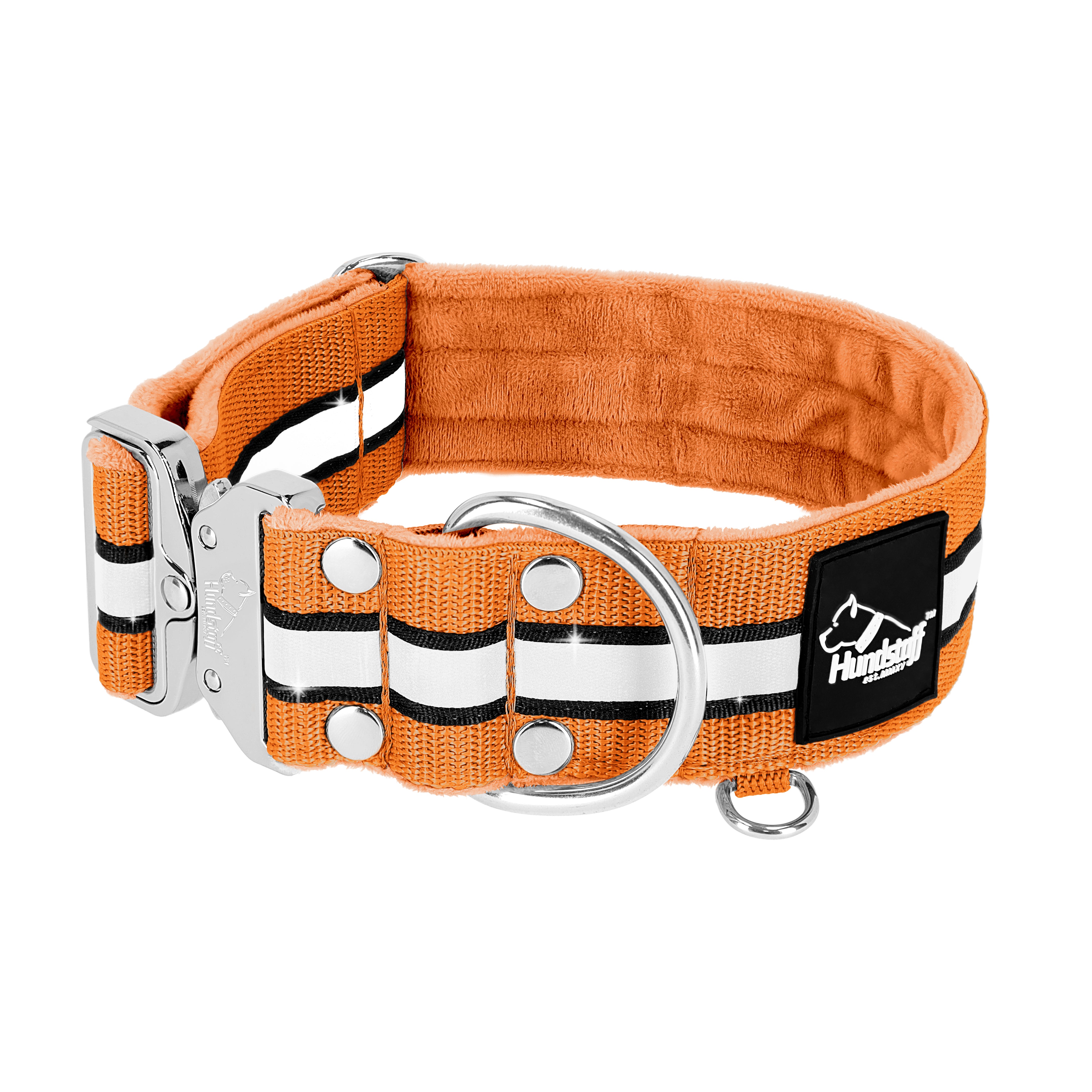 Extreme Silver Buckle Safe Orange - Collarín reflex seguro