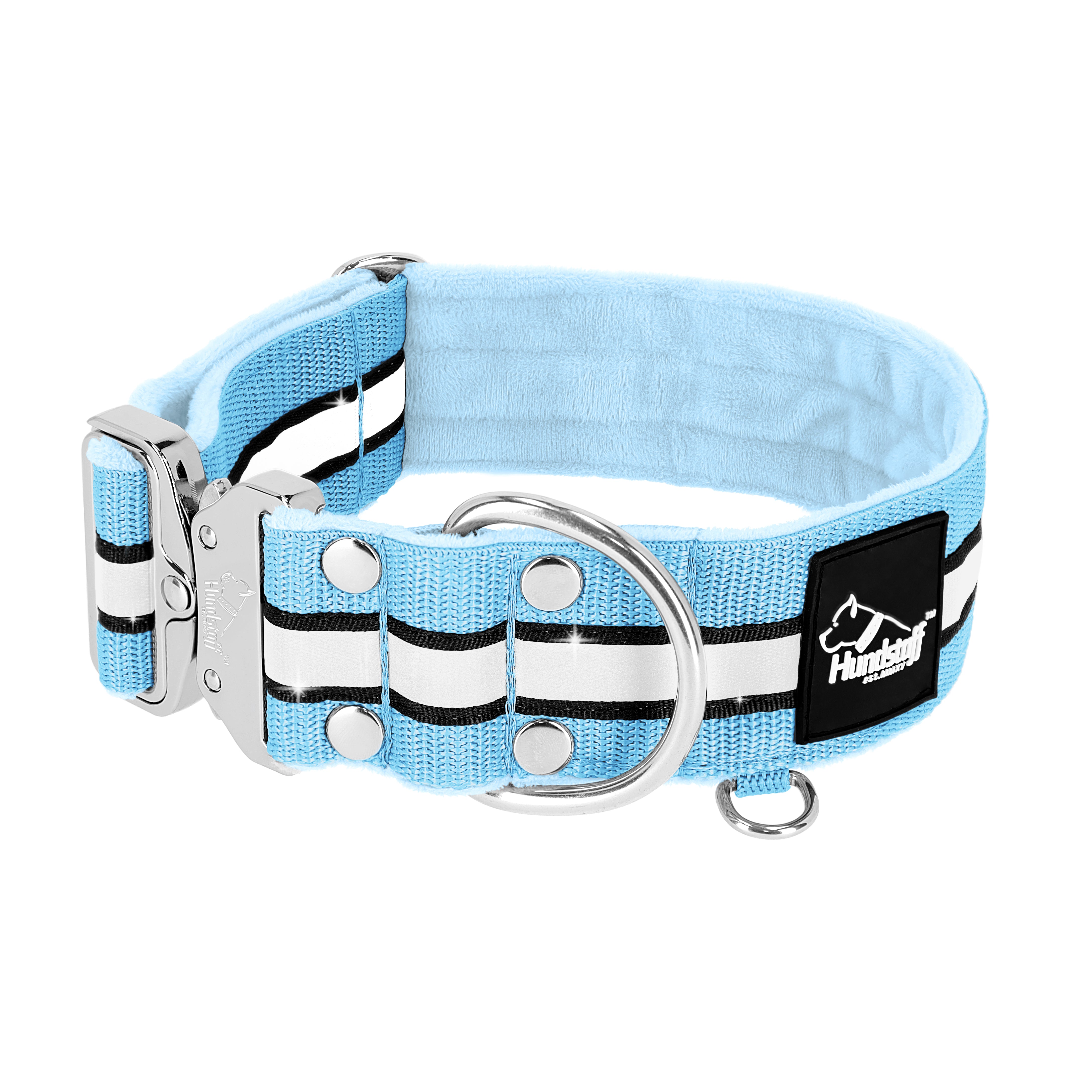 Extreme Silver Buckle Safe Baby Blue - Collarín reflejo de seguridad