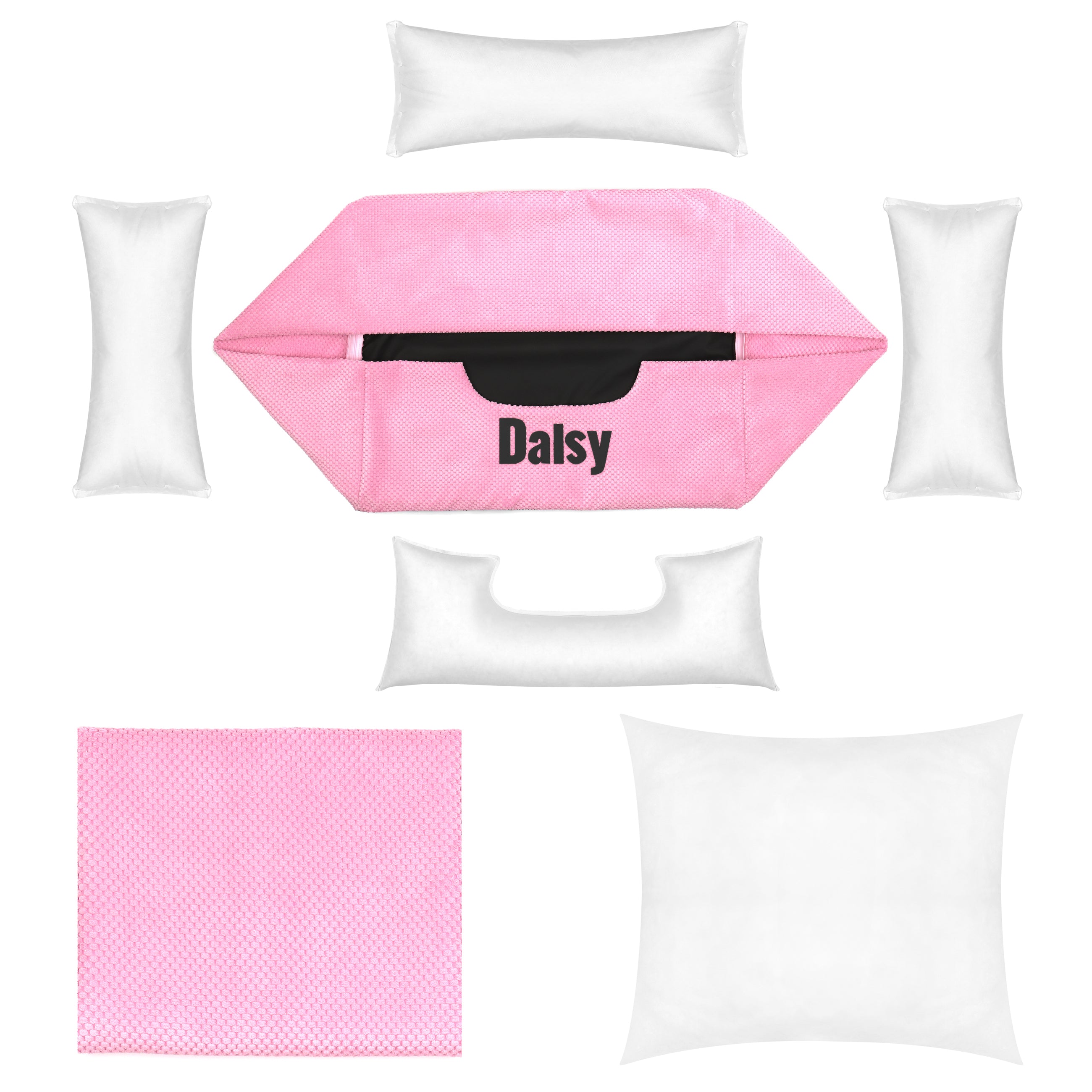 Platinum pink - cama rosa para perro con nombre