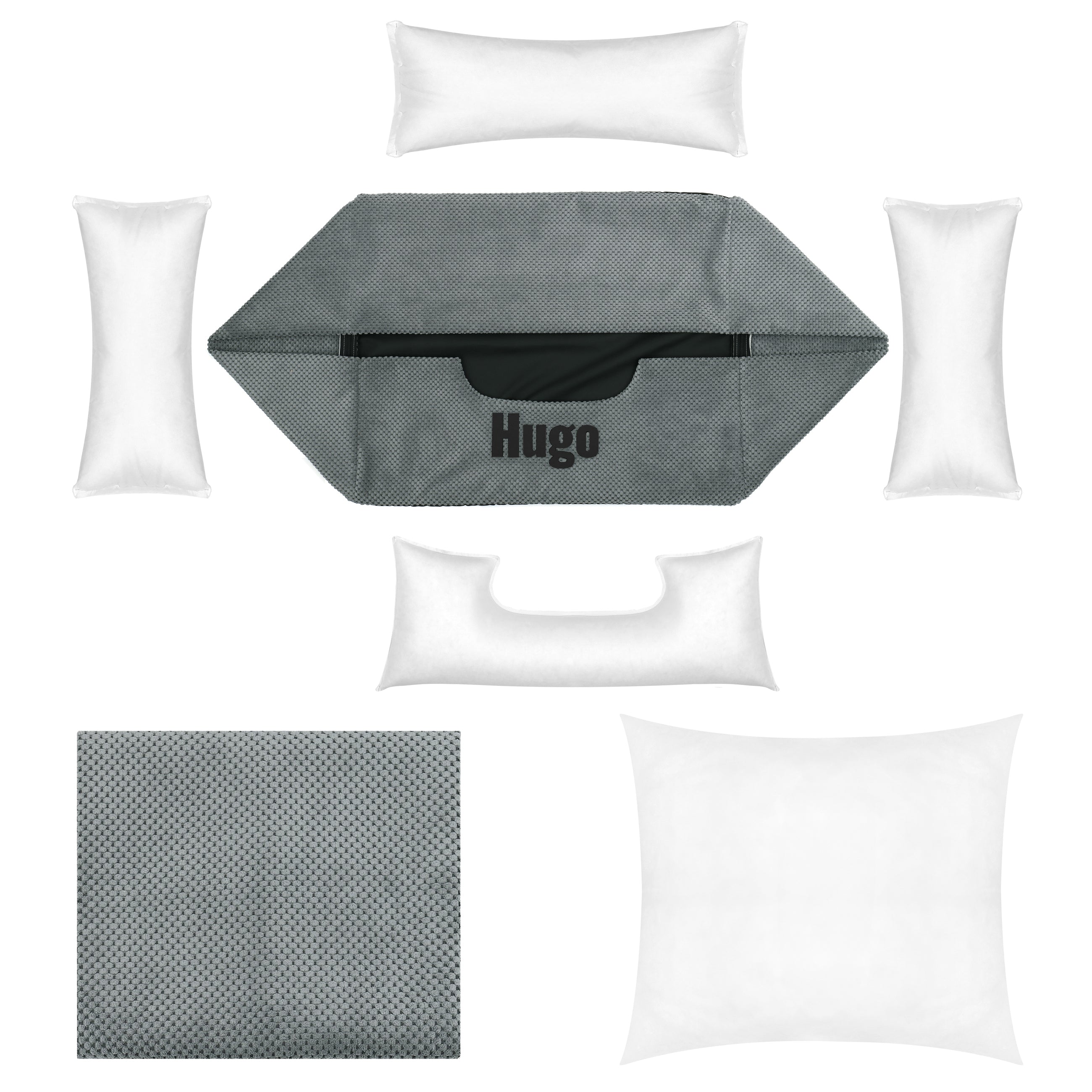Platinum Grey - cama gris para perro con nombre