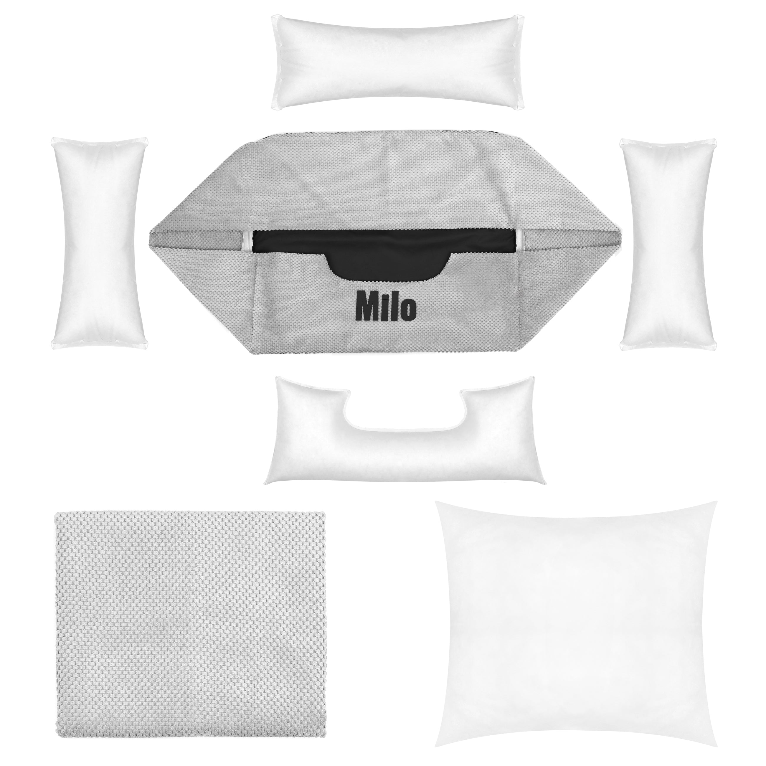 Platinum gris claro - cama para perro gris claro con nombre