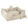 Platinum beige - cama para perro beige con nombre