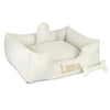 Platinum white - cama blanca para perro con nombre