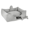 Platinum gris claro - cama para perro gris claro con nombre