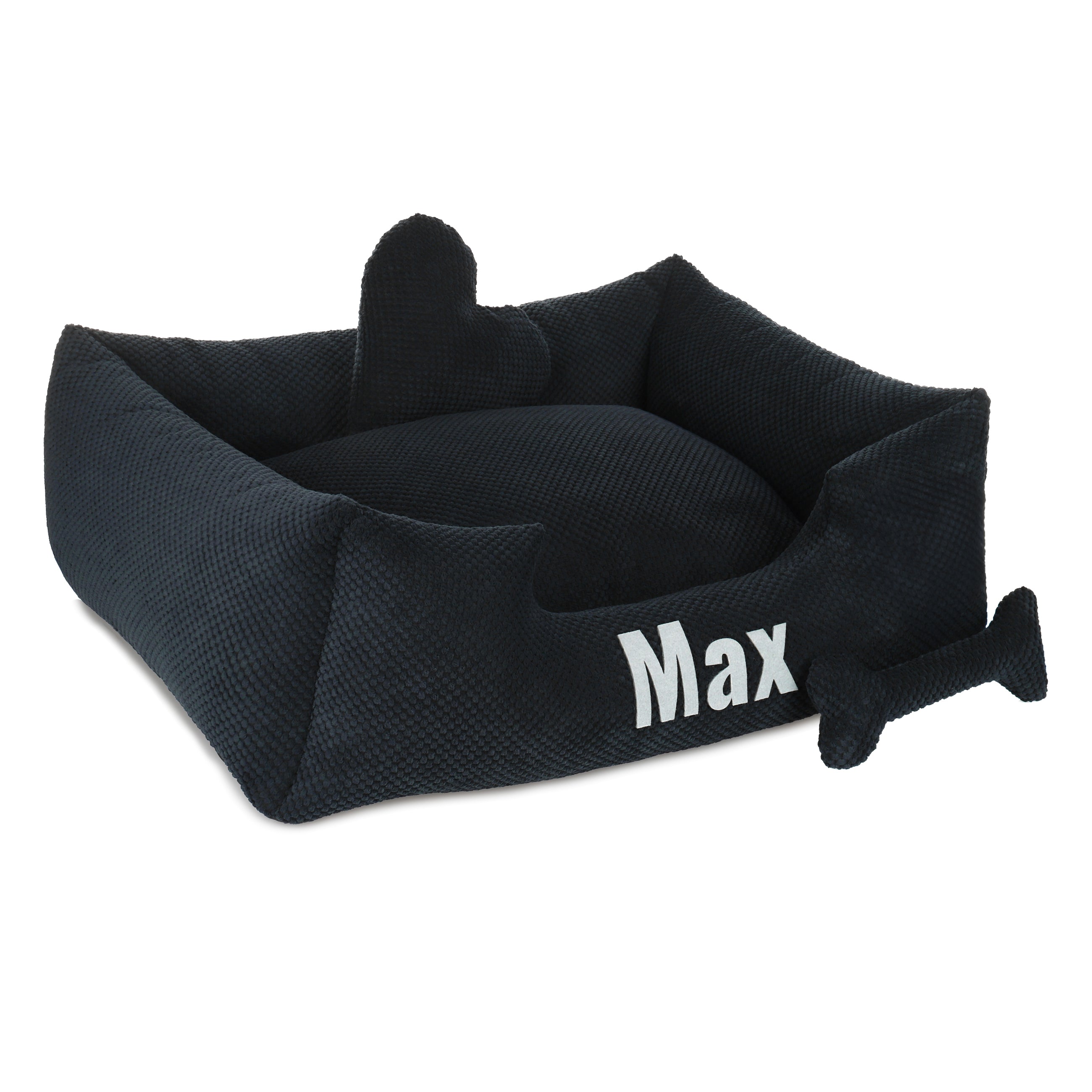 Platinum black - cama para perro negra con nombre