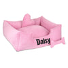 Platinum pink - cama rosa para perro con nombre