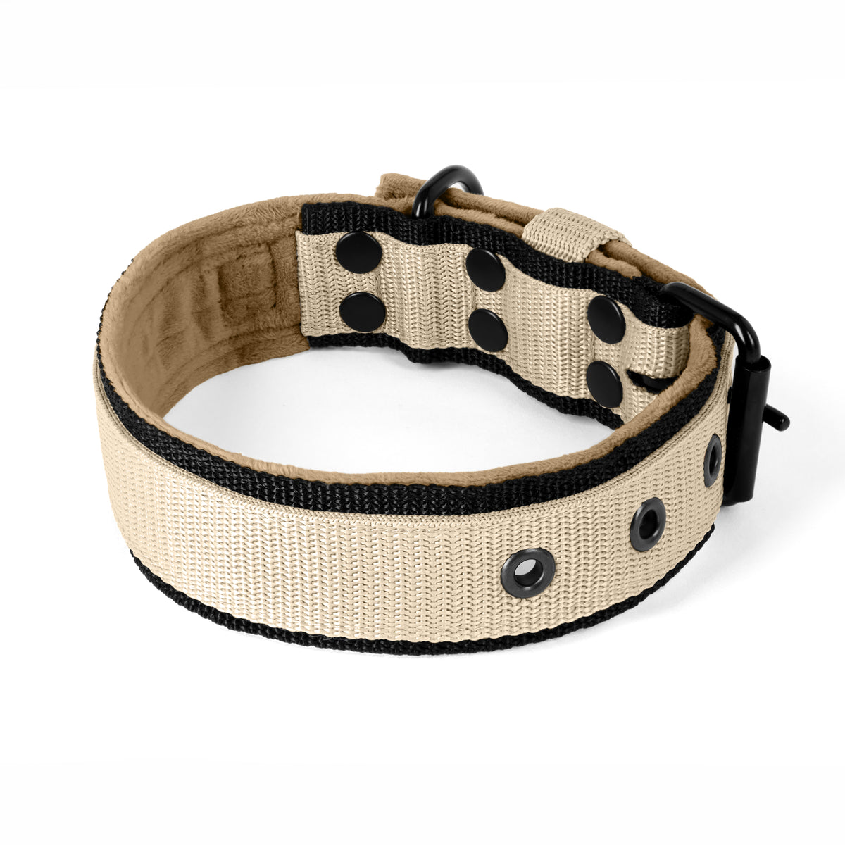 Active Komfort Black Edition Beige - Collar ancho y resistente con hebilla