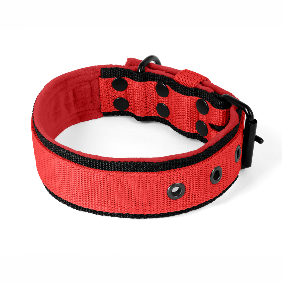Active Komfort Black Edition Red - Collar ancho y resistente con hebilla