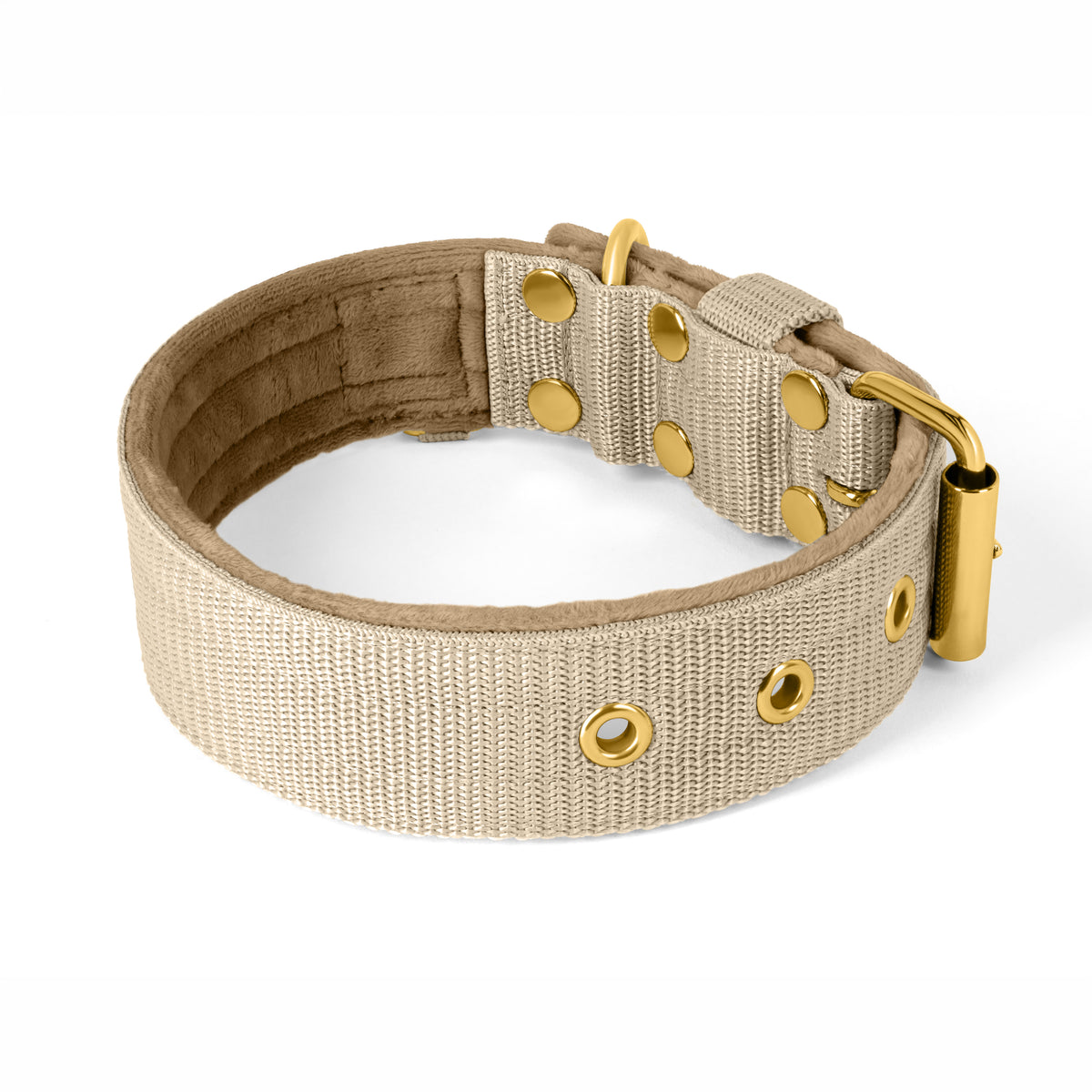 Active Golden Beige - Collar ancho y resistente con hebilla