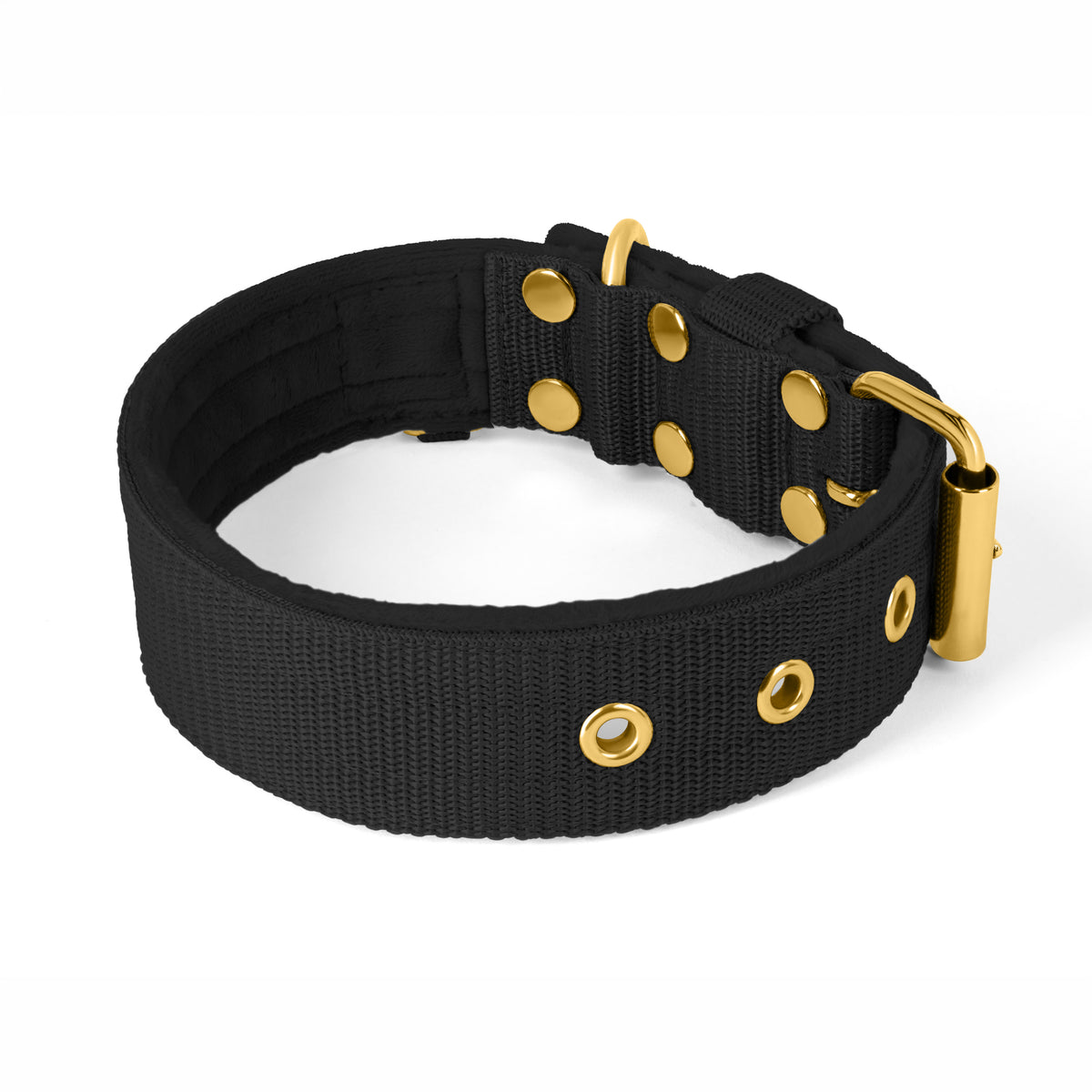 Active Golden Black - Collar ancho y resistente con hebilla