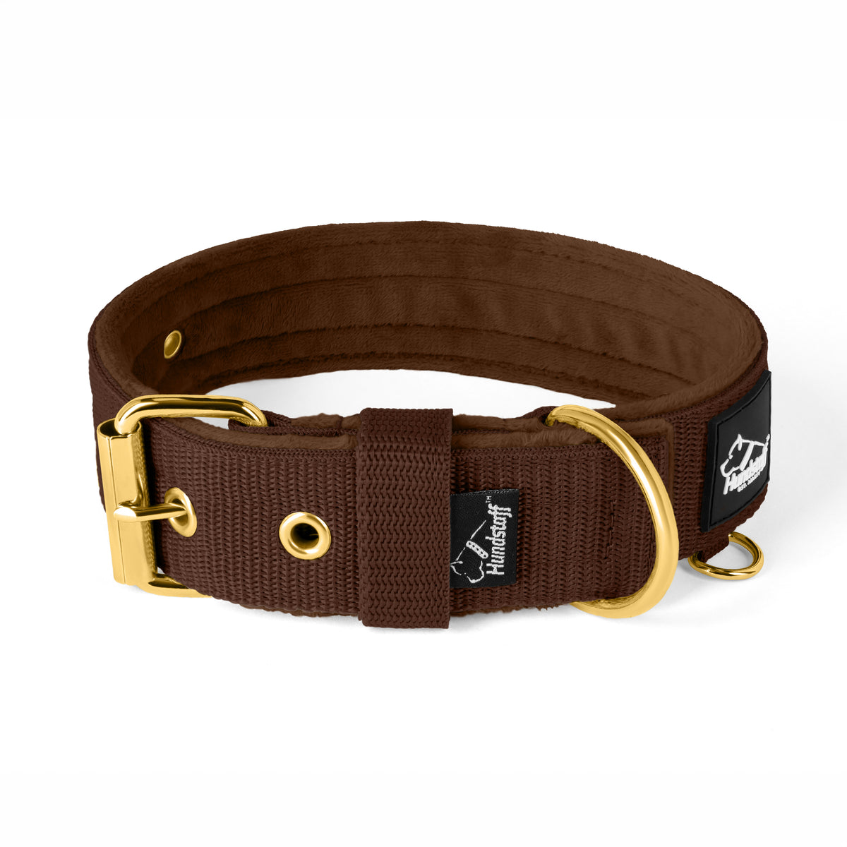Active Golden Dark Brown - Collar ancho y resistente con hebilla