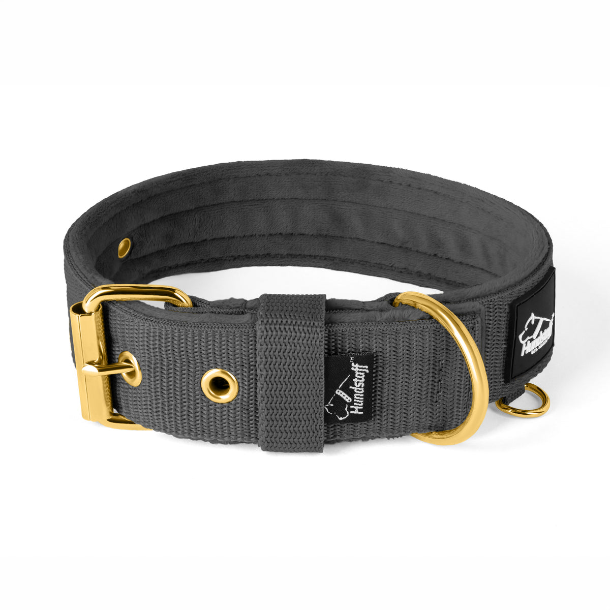 Active Golden Dark Grey - Collar ancho y resistente con hebilla