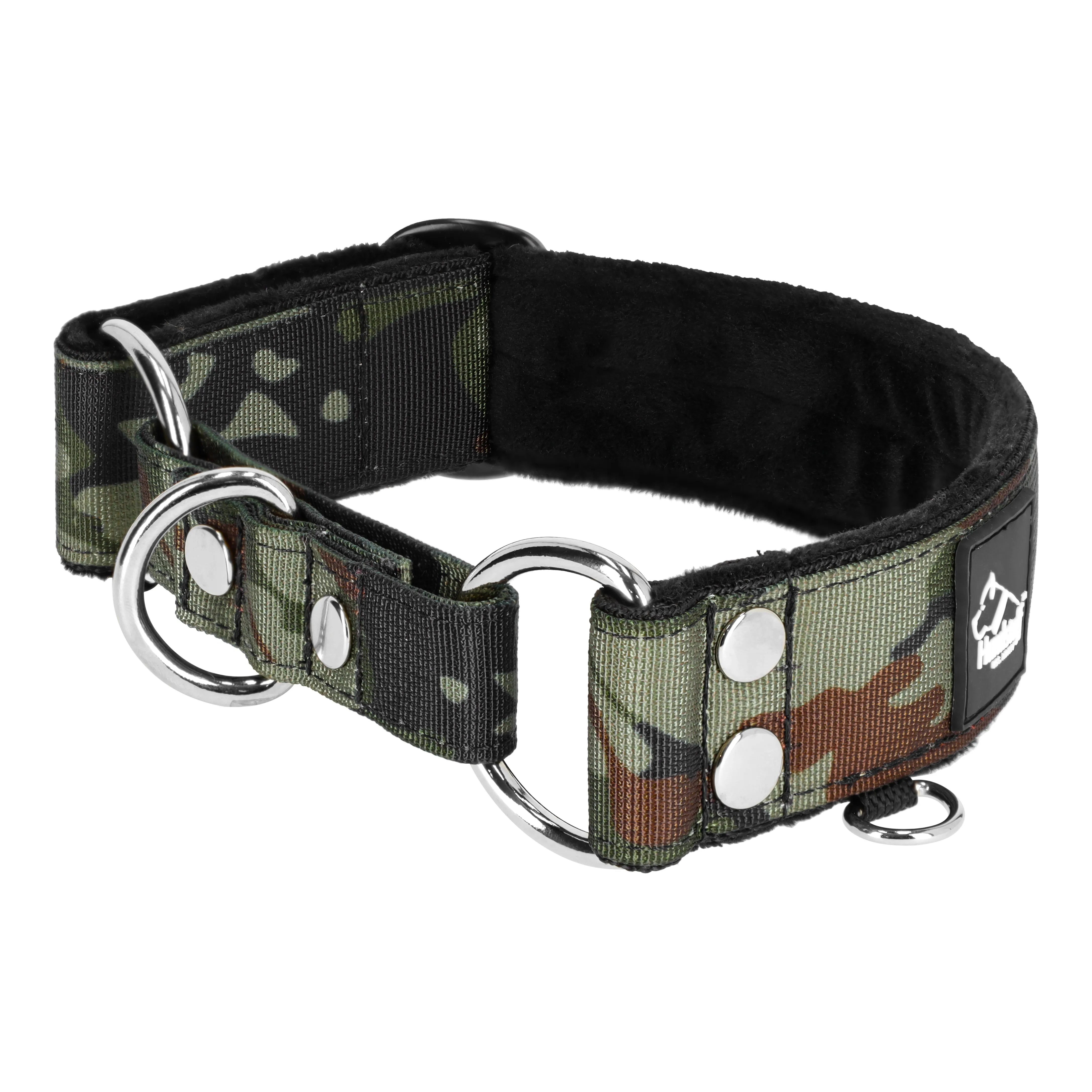Martingale Camo Negro - Collar para perro con forro ancho medio planchable