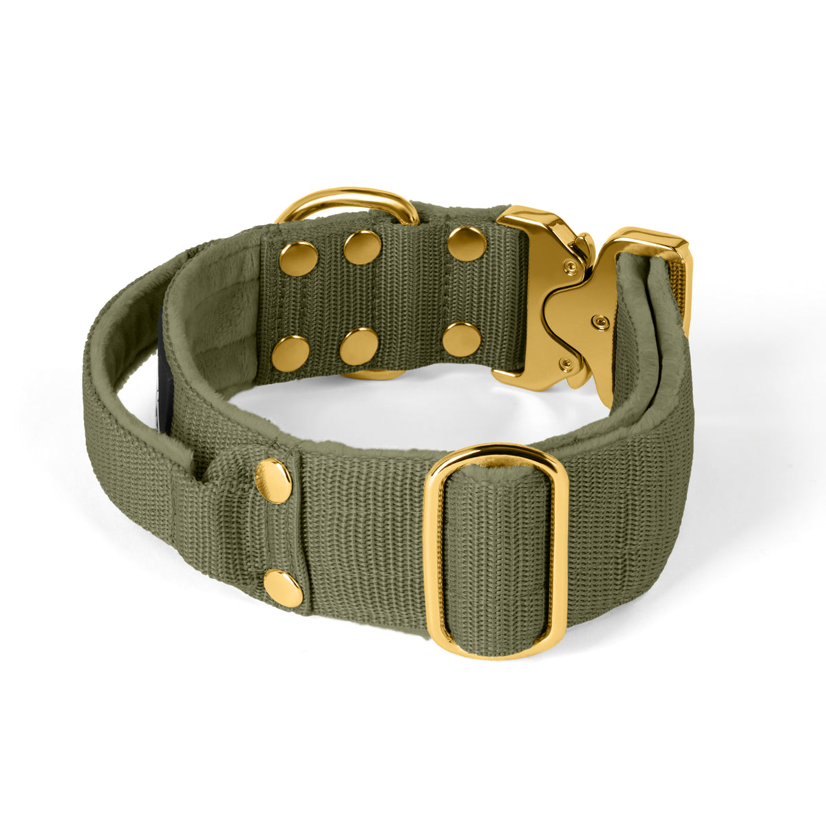 Extreme Gold Buckle Khaki - Collar fuerte y seguro
