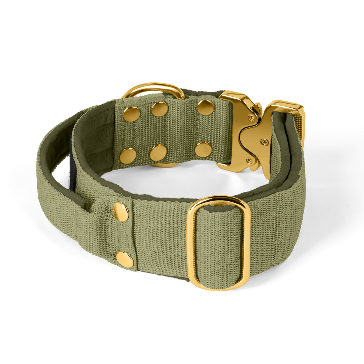 Extreme Gold Buckle Olive Green - Collar resistente y seguro