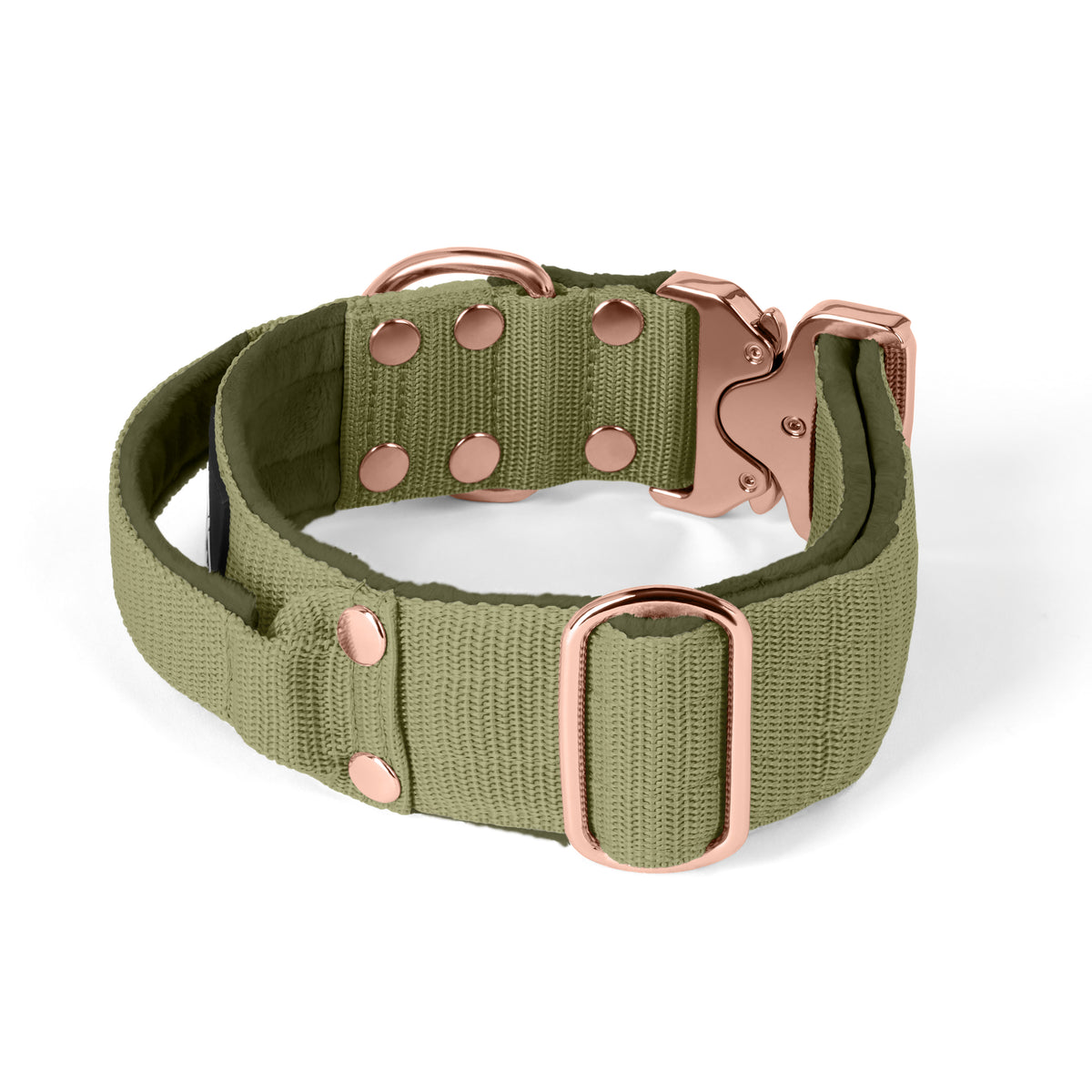 Extreme Rose Buckle Olive Green - Collar fuerte y seguro