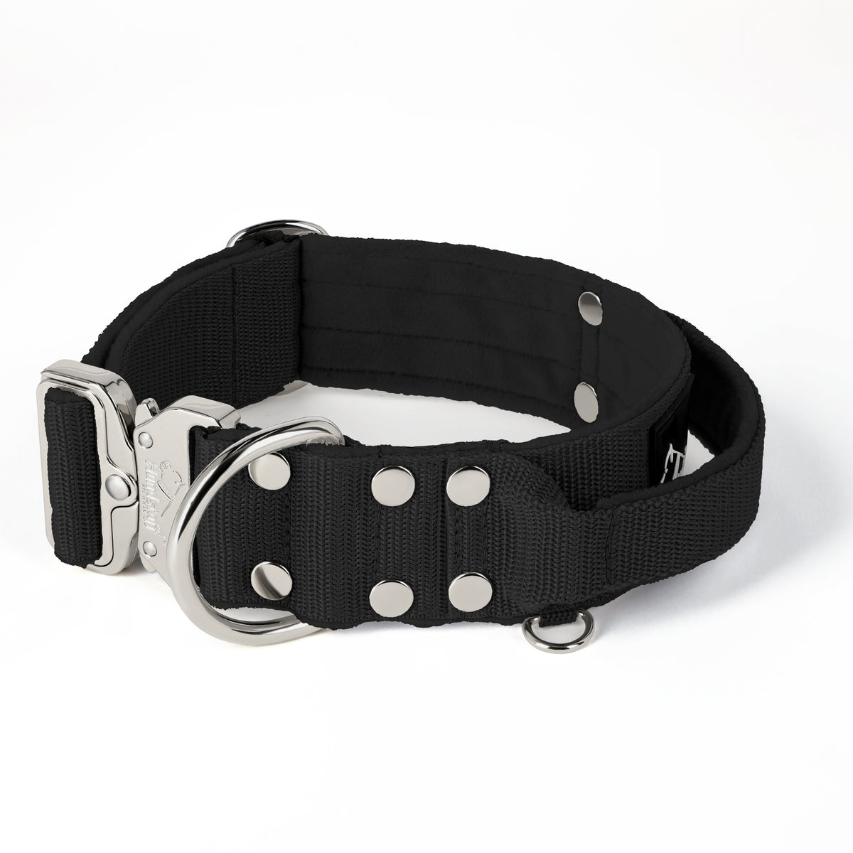 Extreme Silver Buckle Black - Collar fuerte y seguro