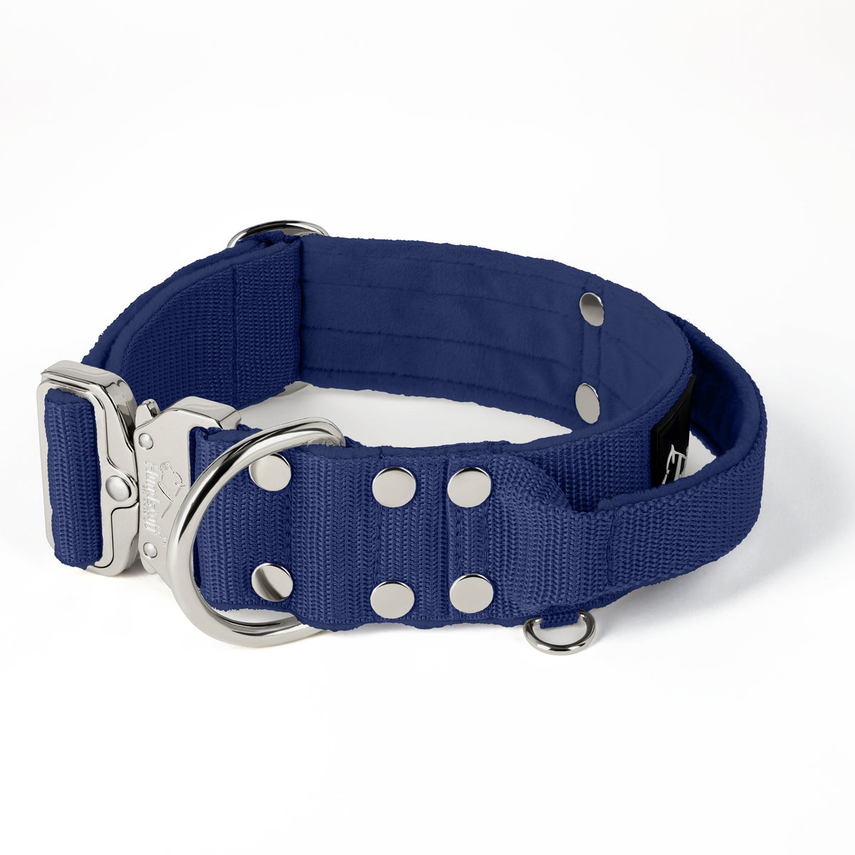 Extreme Silver Buckle Navy - Collar fuerte y seguro