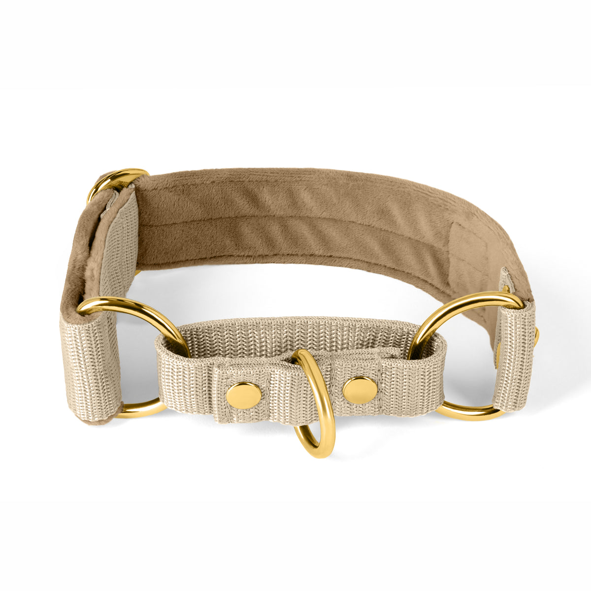 Martingala Beige Gold - Cuello doblado forrado medio planchado