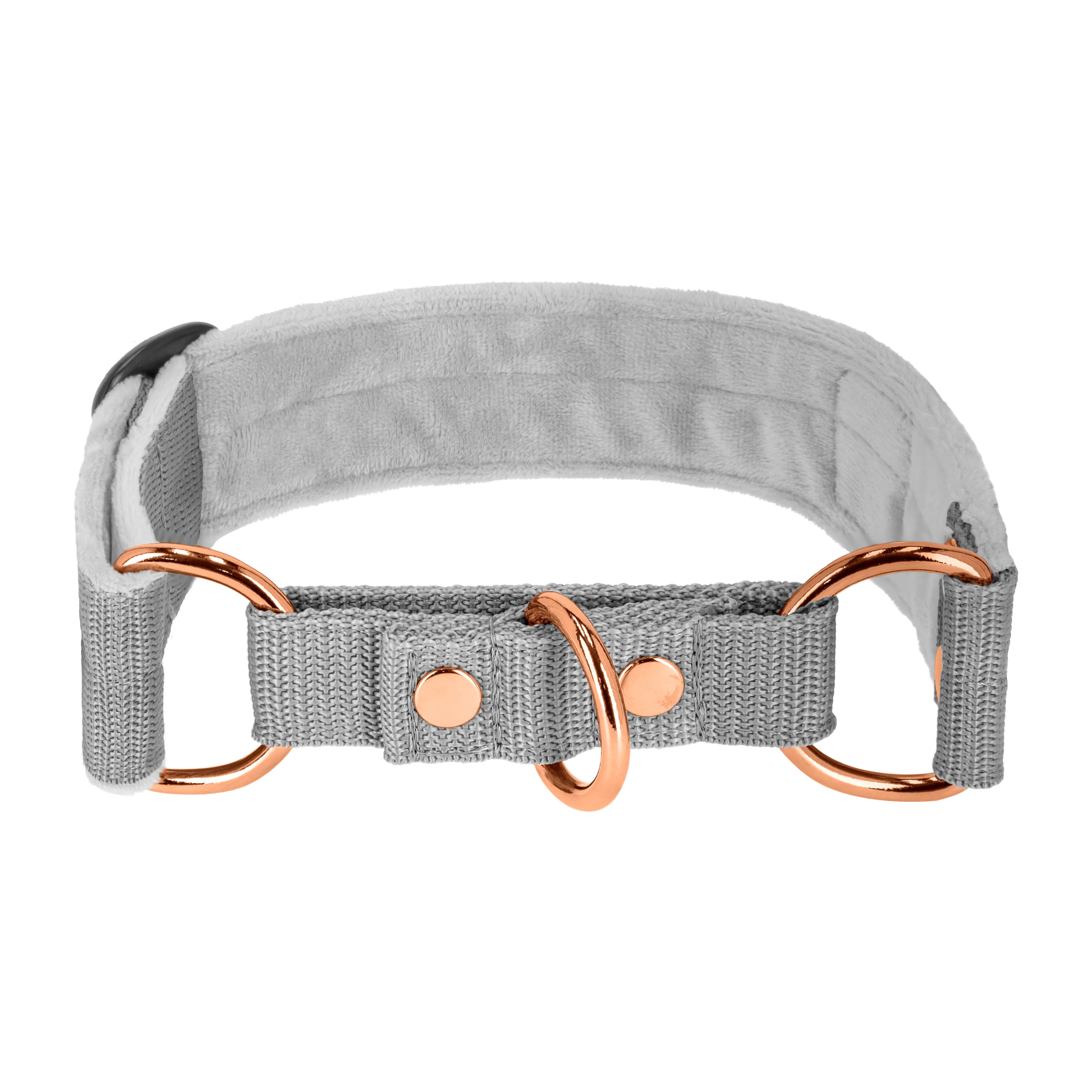 Martingala Rosa Edición Gris - Collar ancho forrado medio planchable